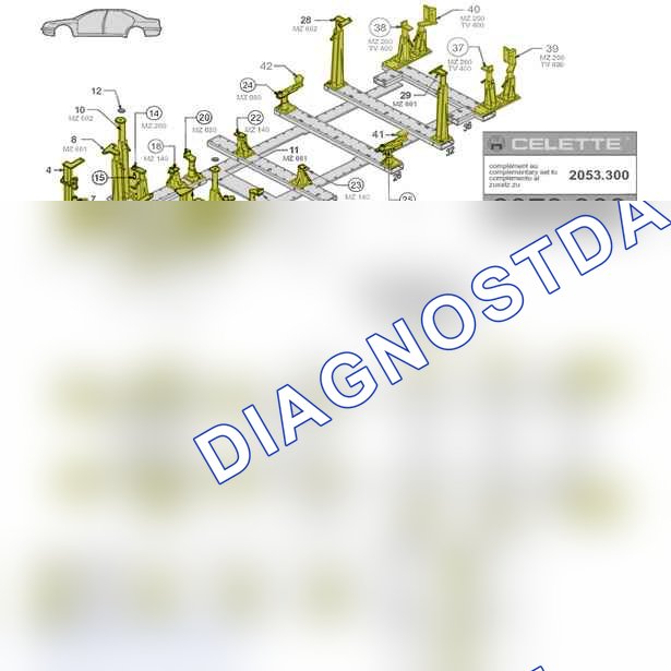 Проверка кузова: стапель CELETTE — c4fp01bd. Citroen C4 I