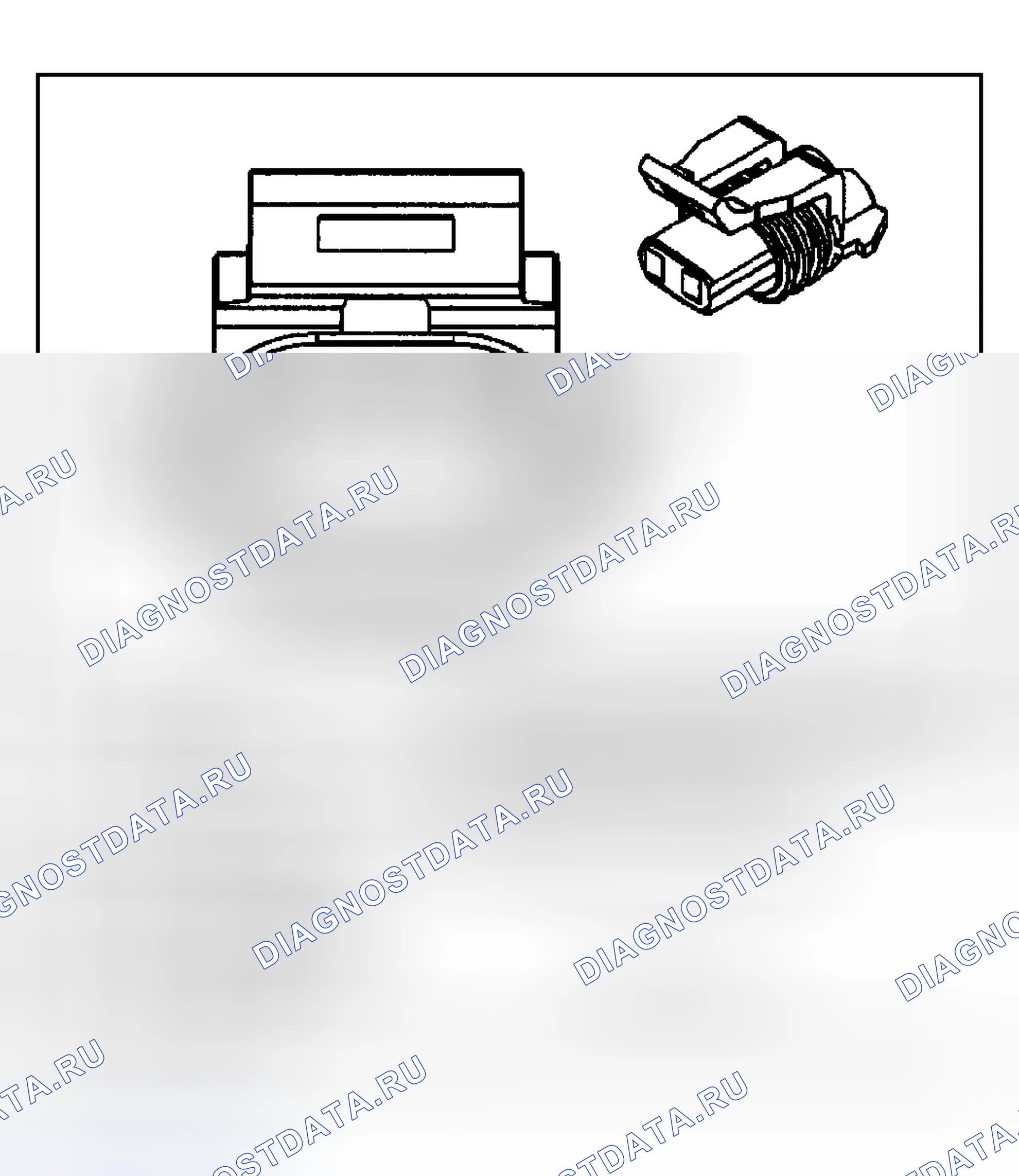 Рис. 12: Вид с торца соединителя звуковые сигналы. Chevrolet Silverado 2500 