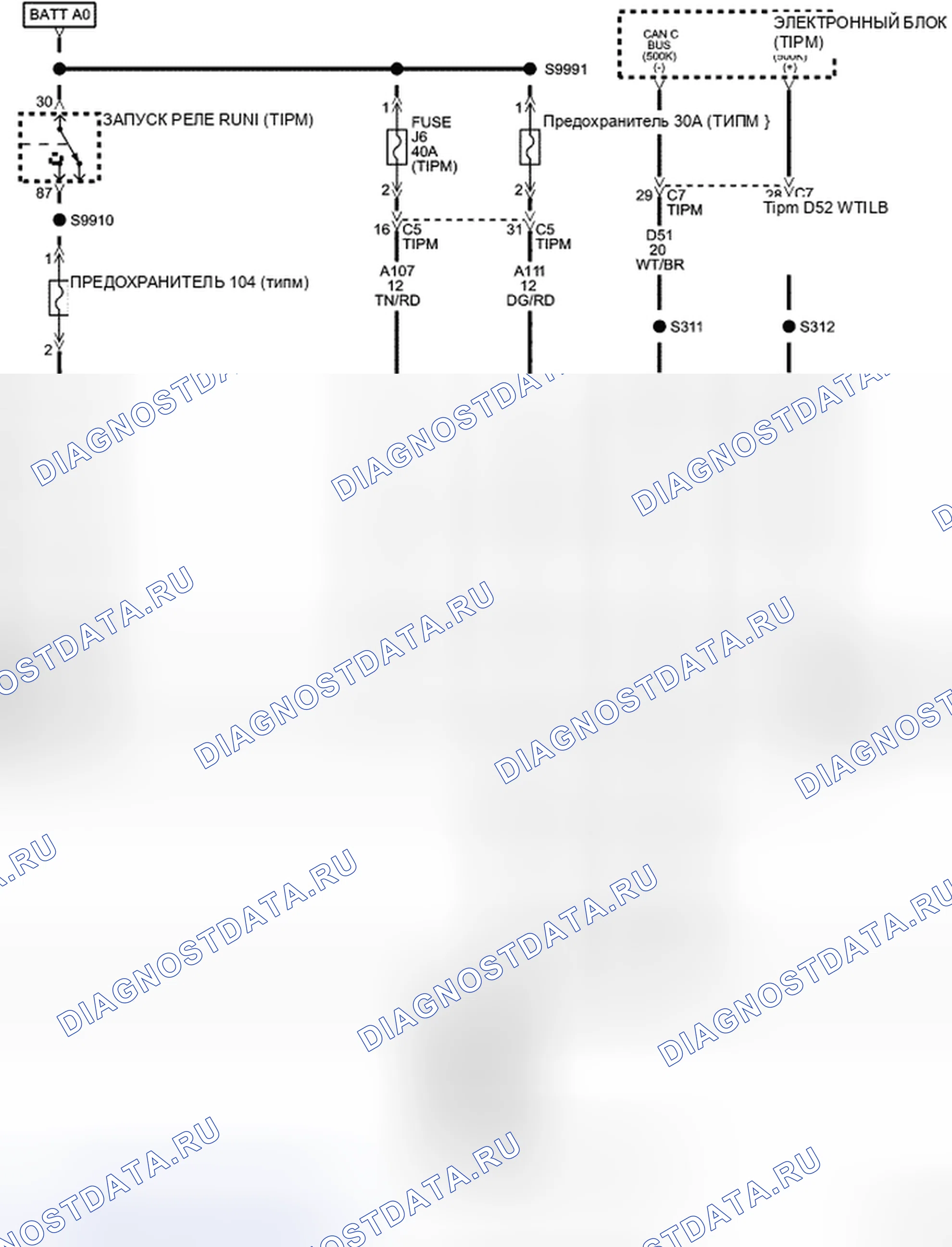 Рис. 3: Принципиальная схема. Chrysler Town & Country V