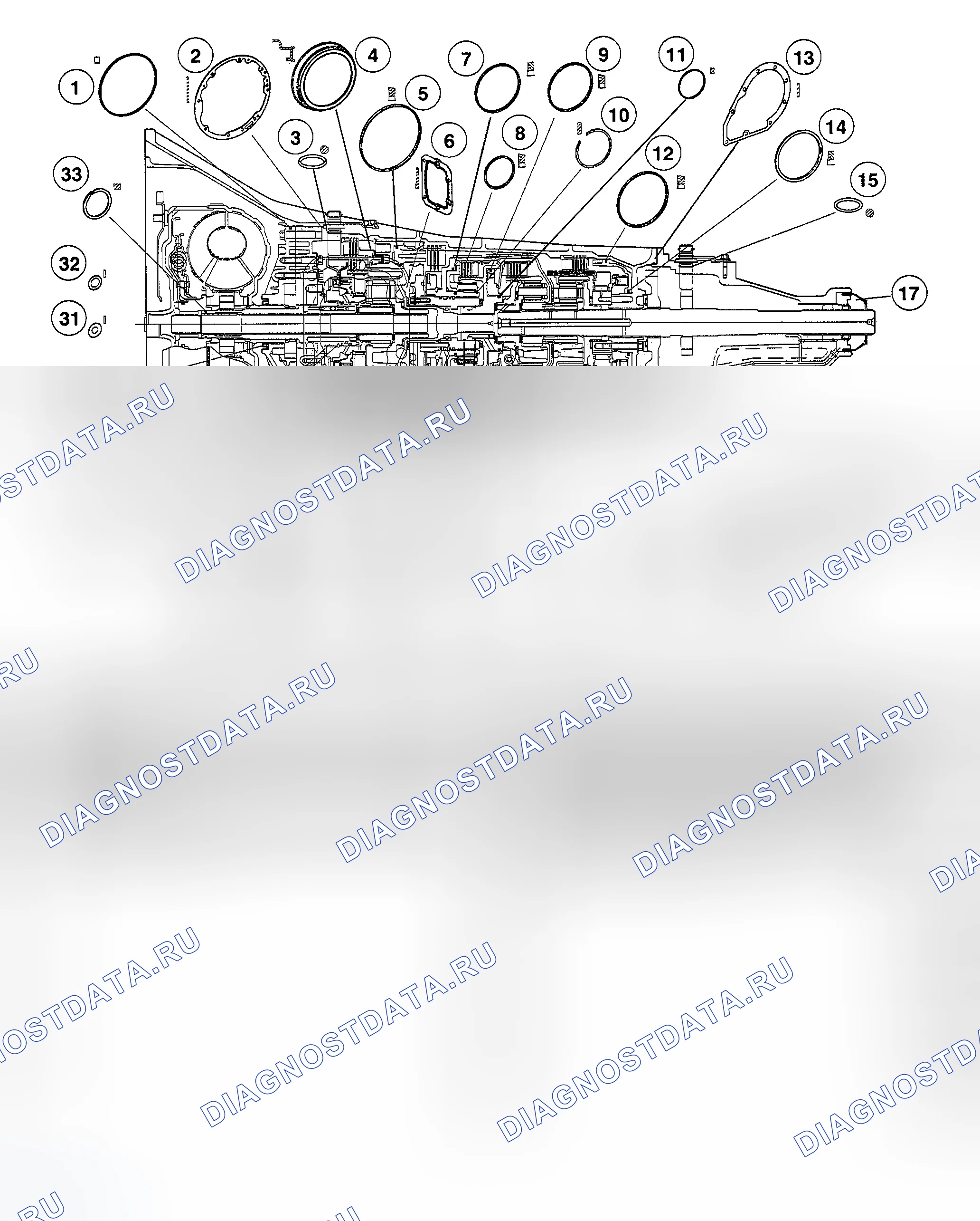 Рис. 672: Уплотнения, кольца и локатор прокладок. Ford Pickup F150 