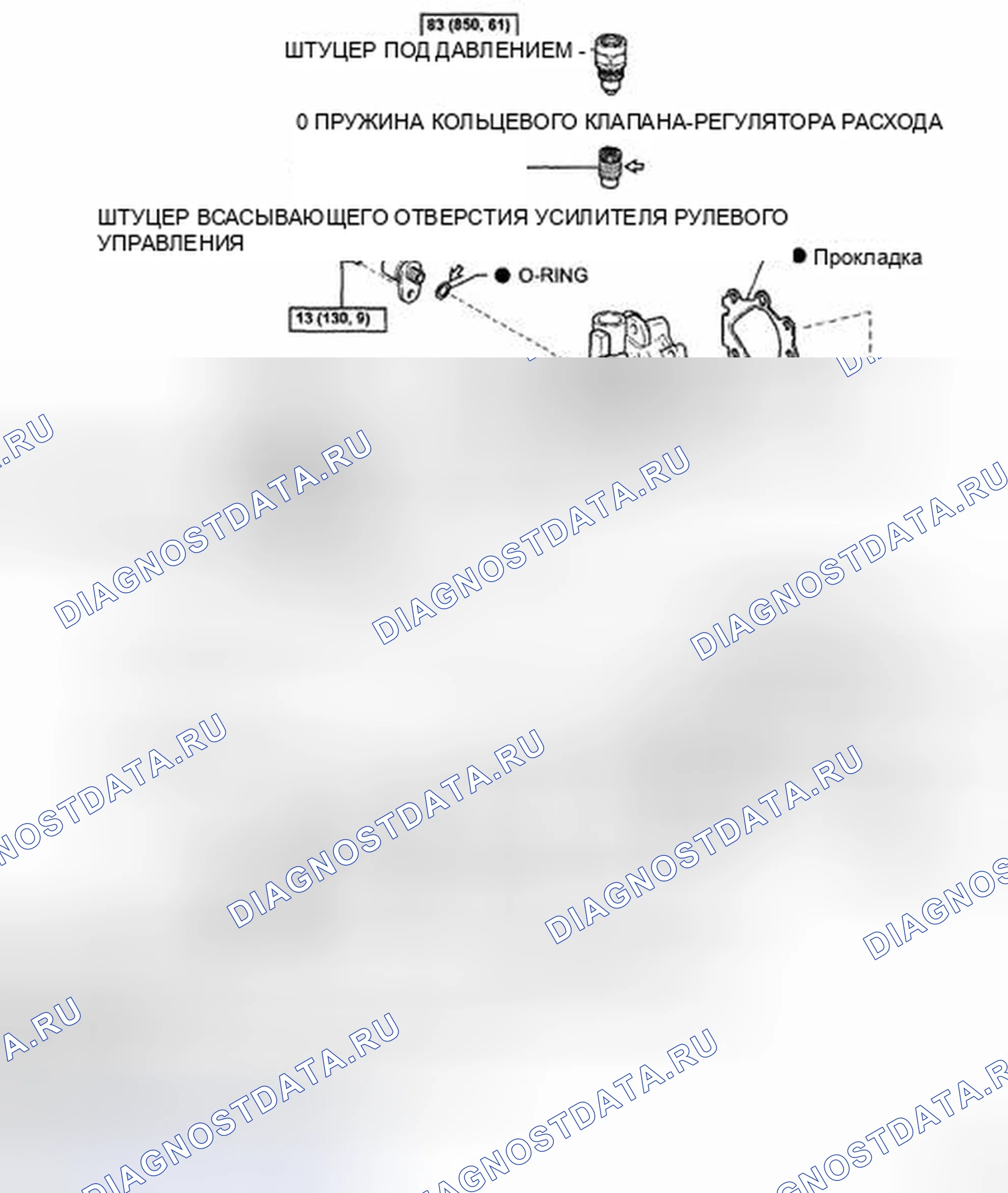 Рис. 12: Идентификация компонентов лопастного насоса со спецификациями крутящего момента (2 из 2). Toyota 4Runner IV рестайлинг