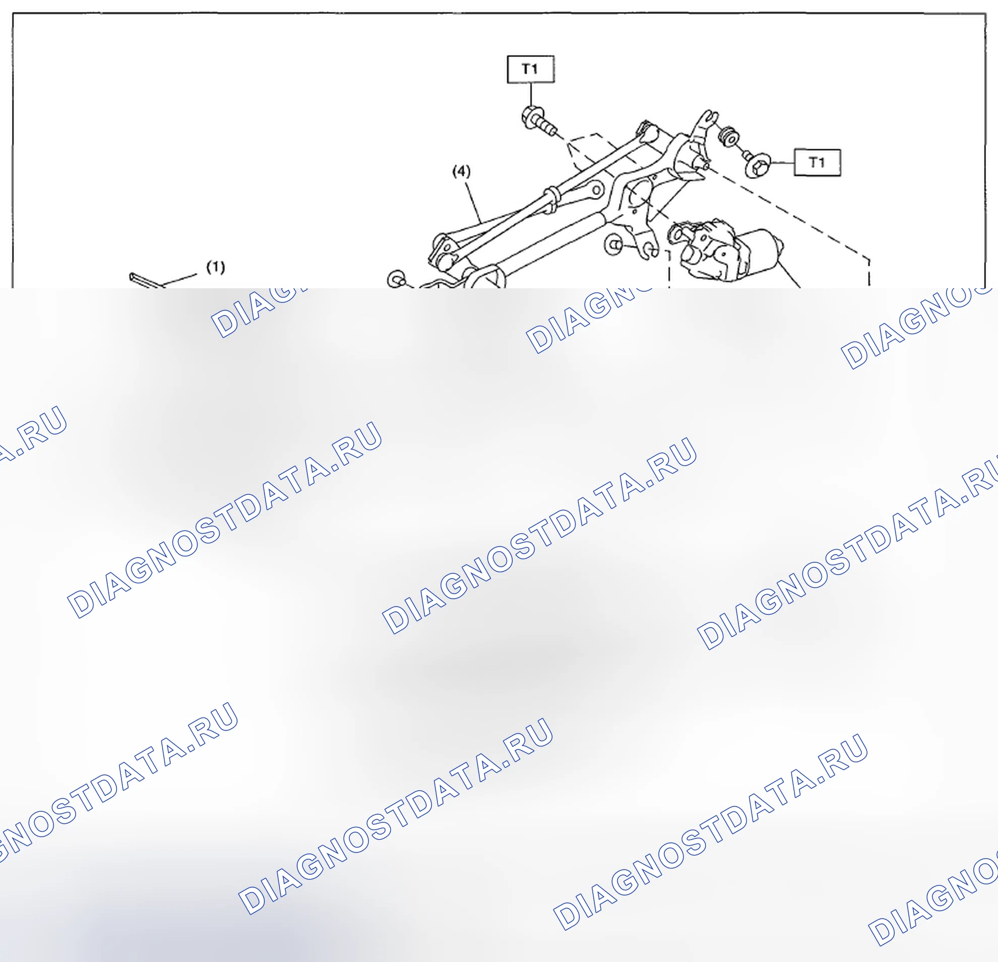Рис. 1: ПЕРЕДНИЙ СТЕКЛООЧИСТИТЕЛЬ. Subaru Impreza WRX GE рестайлинг