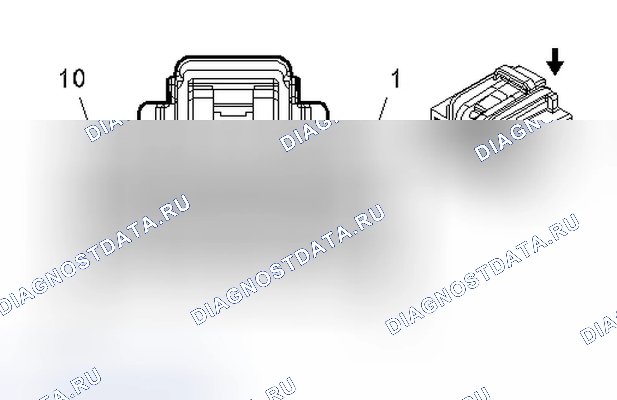 Рис. 341: K33 Вид с торца разъема X1 модуля управления ОВКВ. Chevrolet Malibu VIII рестайлинг