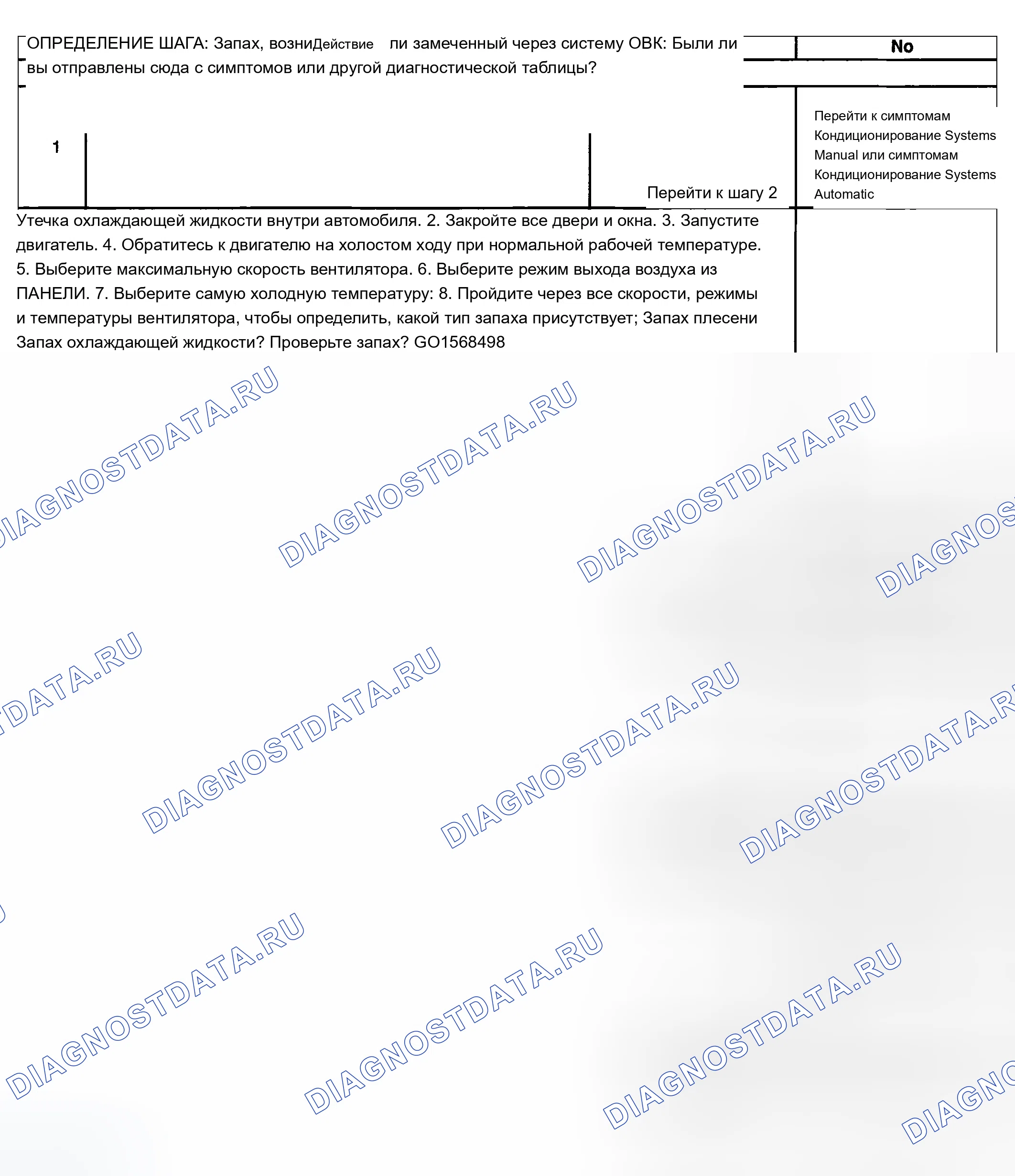 Рис. 22: Диагностика запаха. Buick Century VI