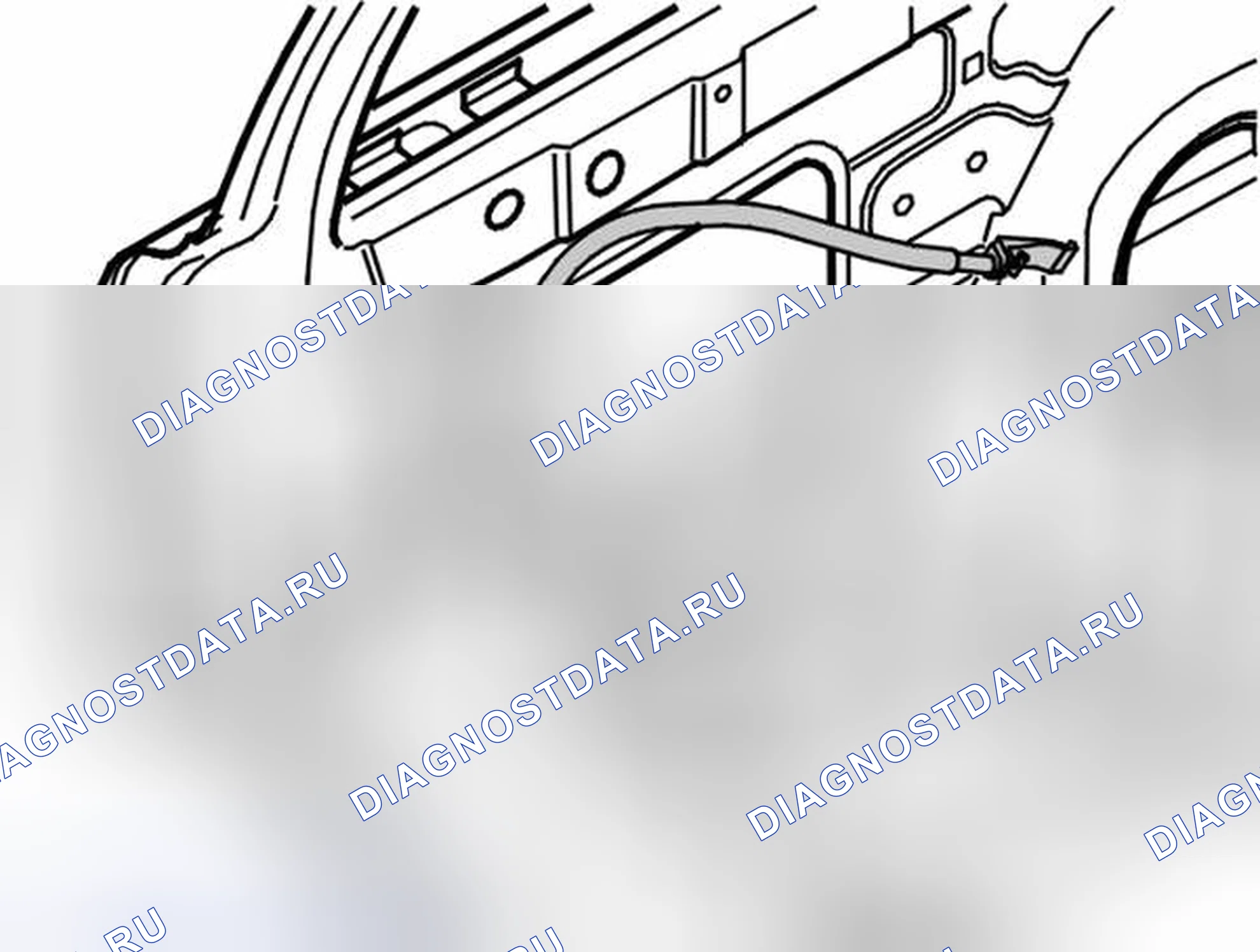 Рис. 622: Снятие троса для внутренней ручки в задних боковых дверях. Volvo V70 II