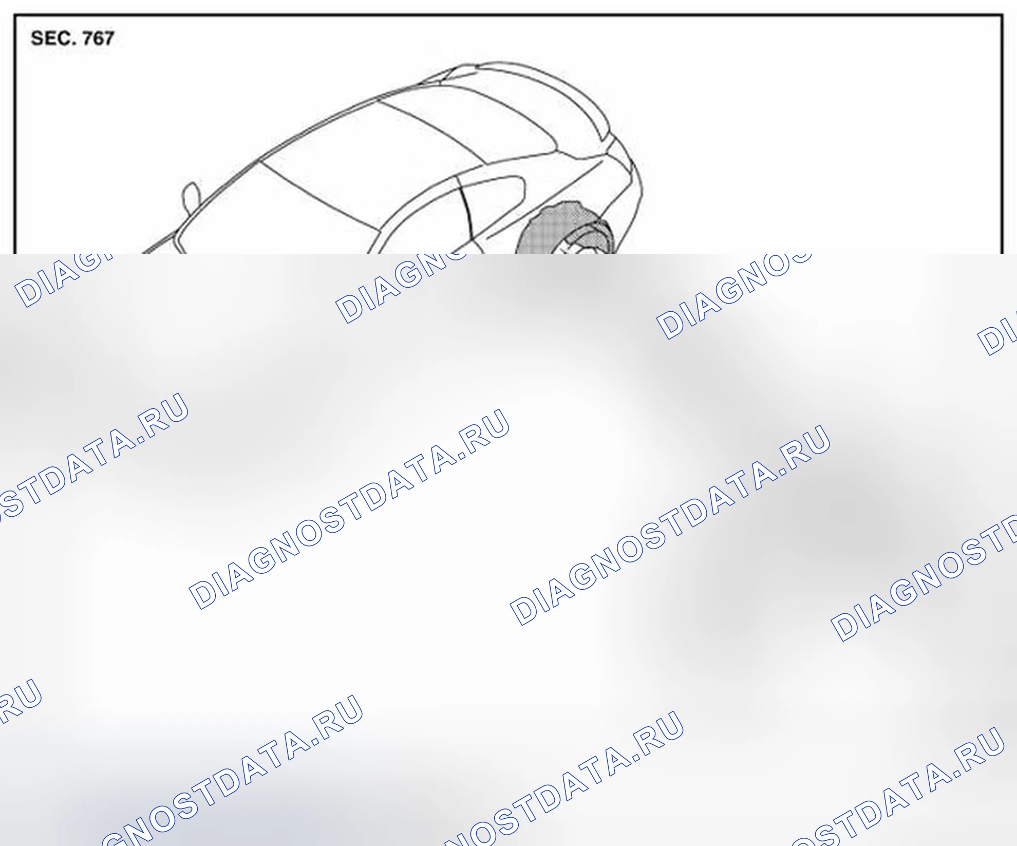 Рис. 185: ПРОТЕКТОР ЗАДНЕГО КОЛЕСНОГО ДОМИКА: Вид в разобранном виде. Infiniti Q60 I