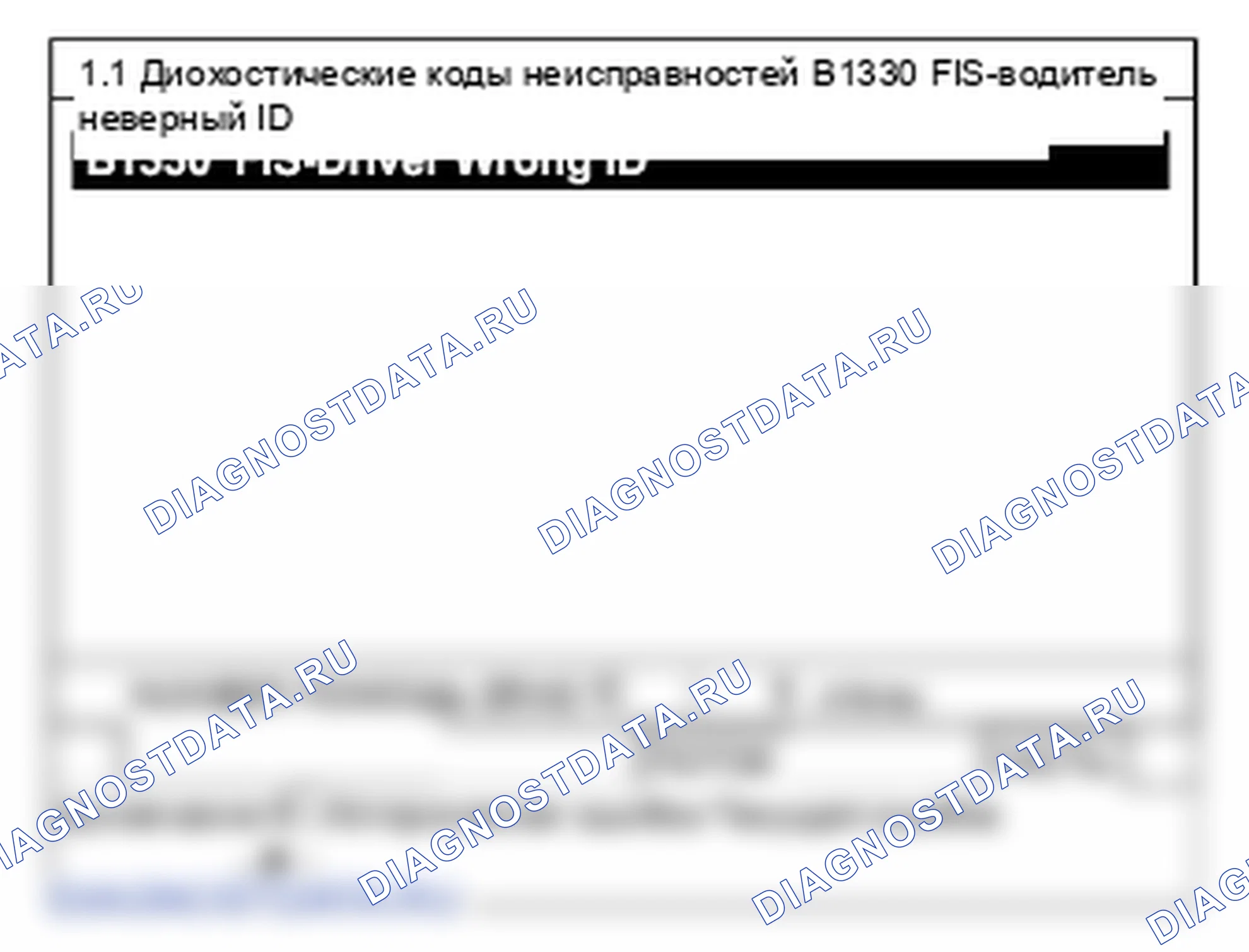 B1330: FIS-драйвер неправильный идентификатор. Hyundai Santa Fe CM