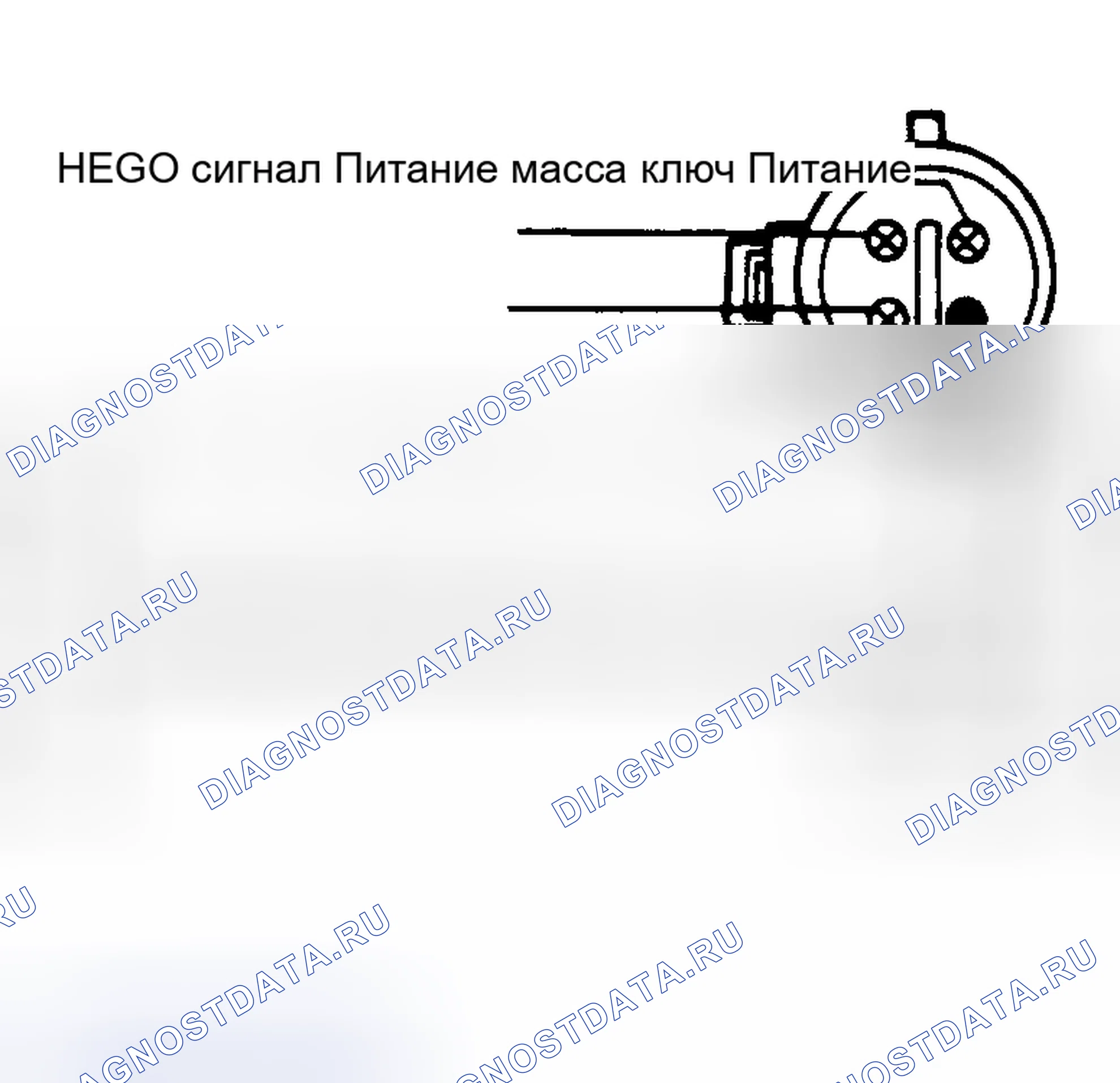 Рис. 26: Идентификация клемм датчика HEGO. Mazda Navajo I