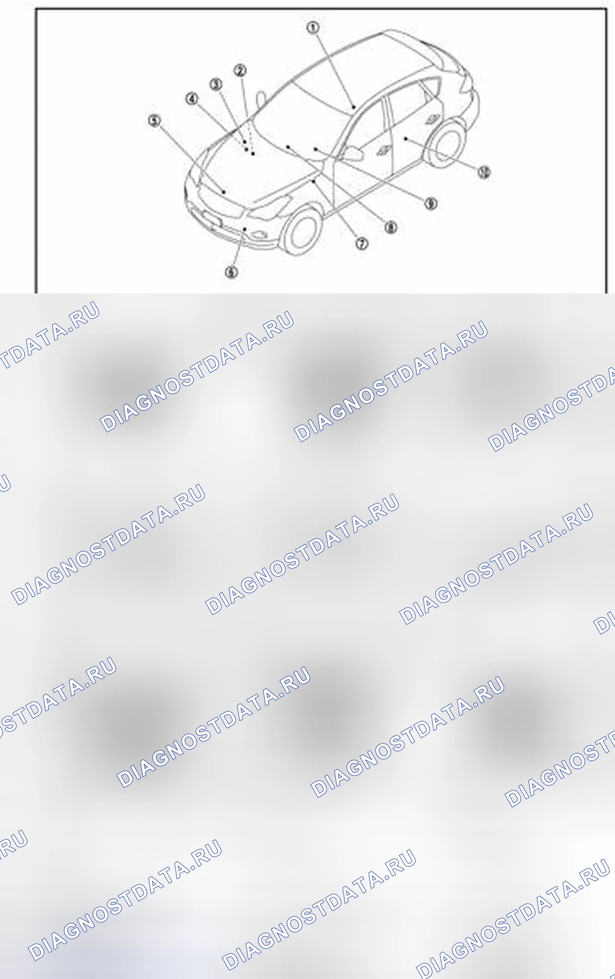 Рис. 51: СИГНАЛЬНЫЕ ЛАМПЫ / ИНДИКАТОРНЫЕ ЛАМПЫ: Расположение компонентов. Infiniti EX37 I