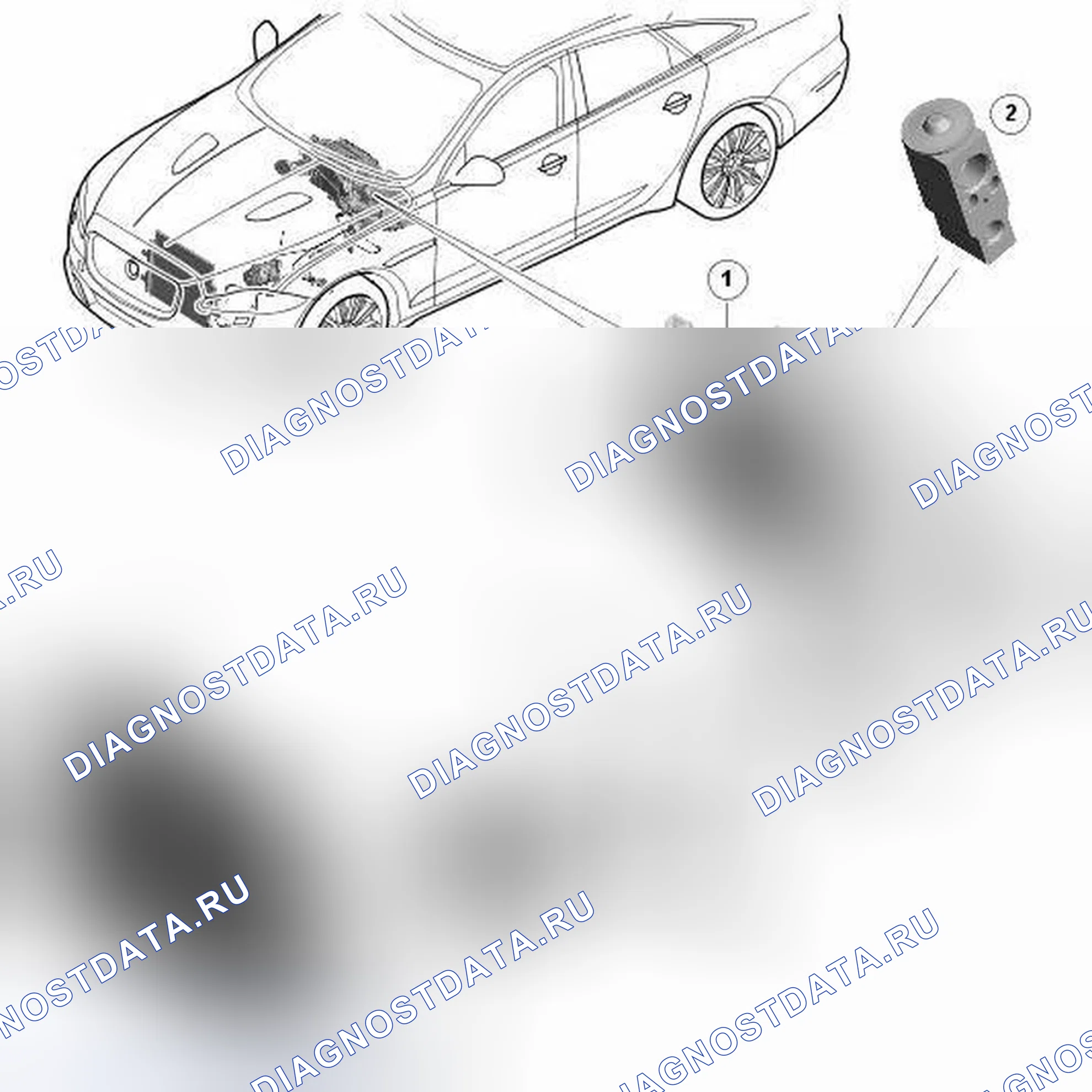 Рис. 70: РАСПОЛОЖЕНИЕ КОМПОНЕНТОВ. Jaguar XJ X351