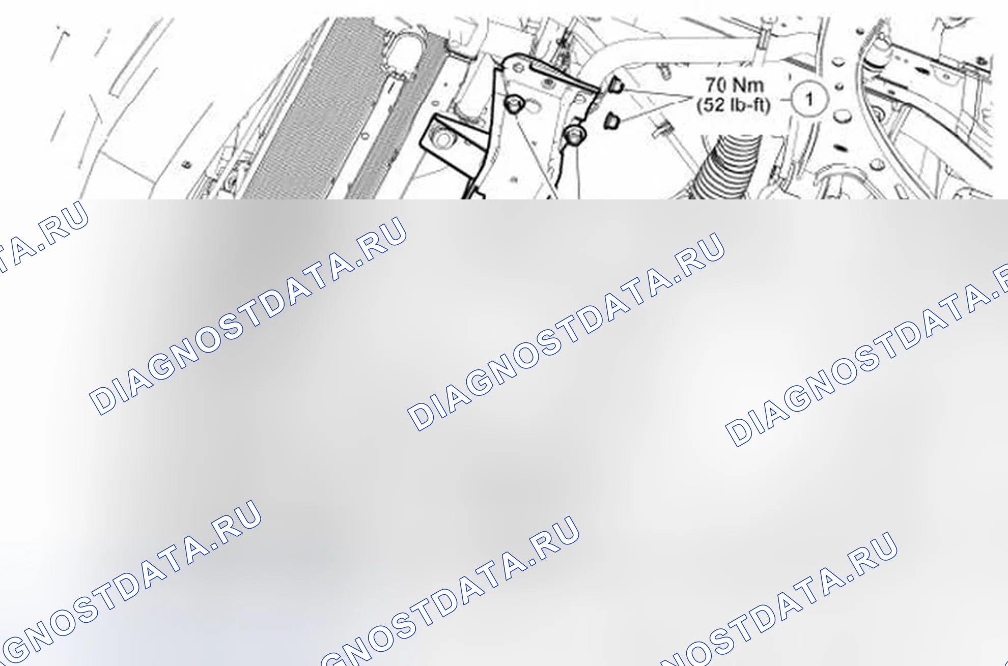 Рис. 1: Поперечина - передняя часть. Ford Mustang V рестайлинг