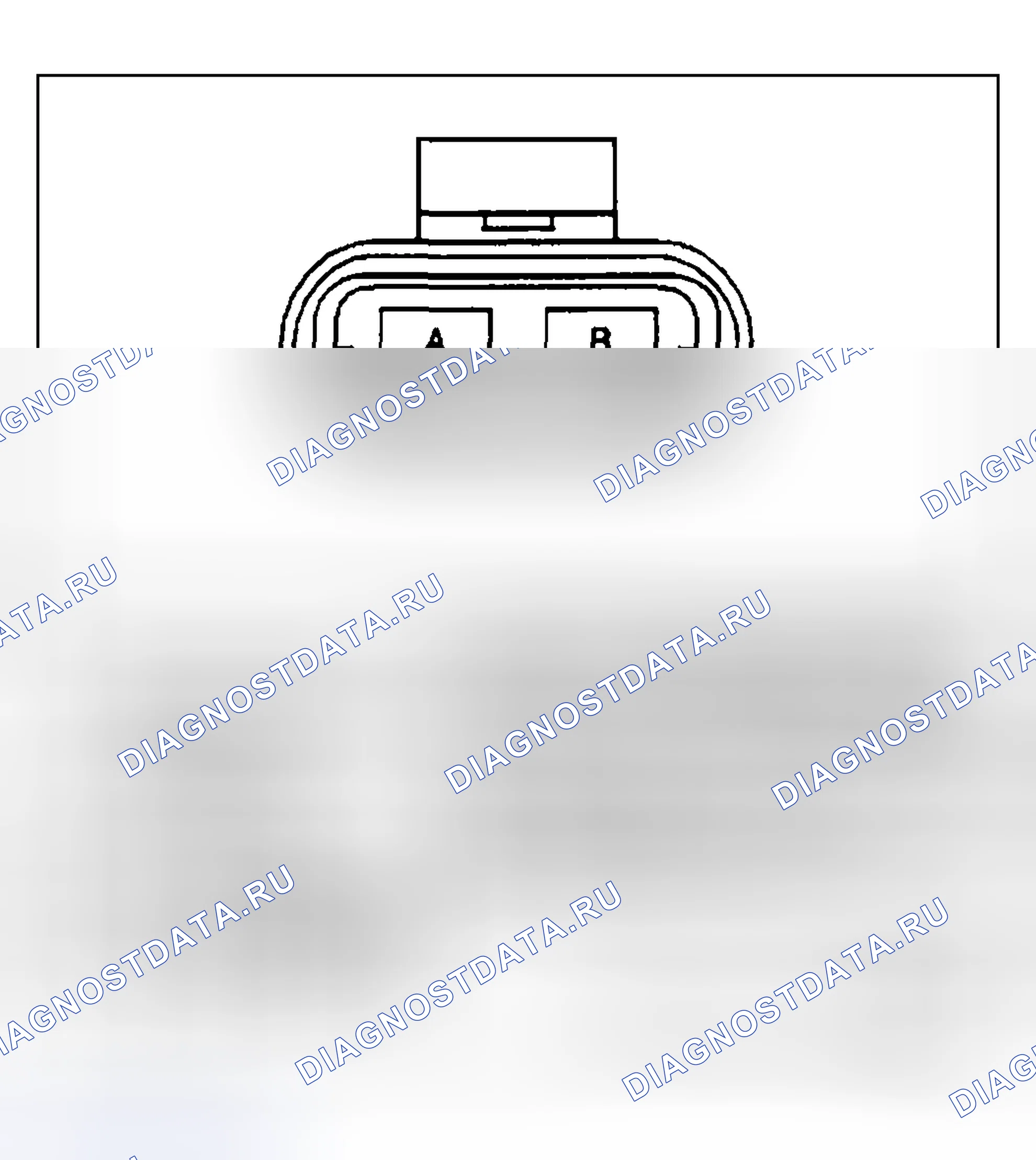 Рис. 4: Вид с торца разъема системы охлаждения. Kia Ceed CD