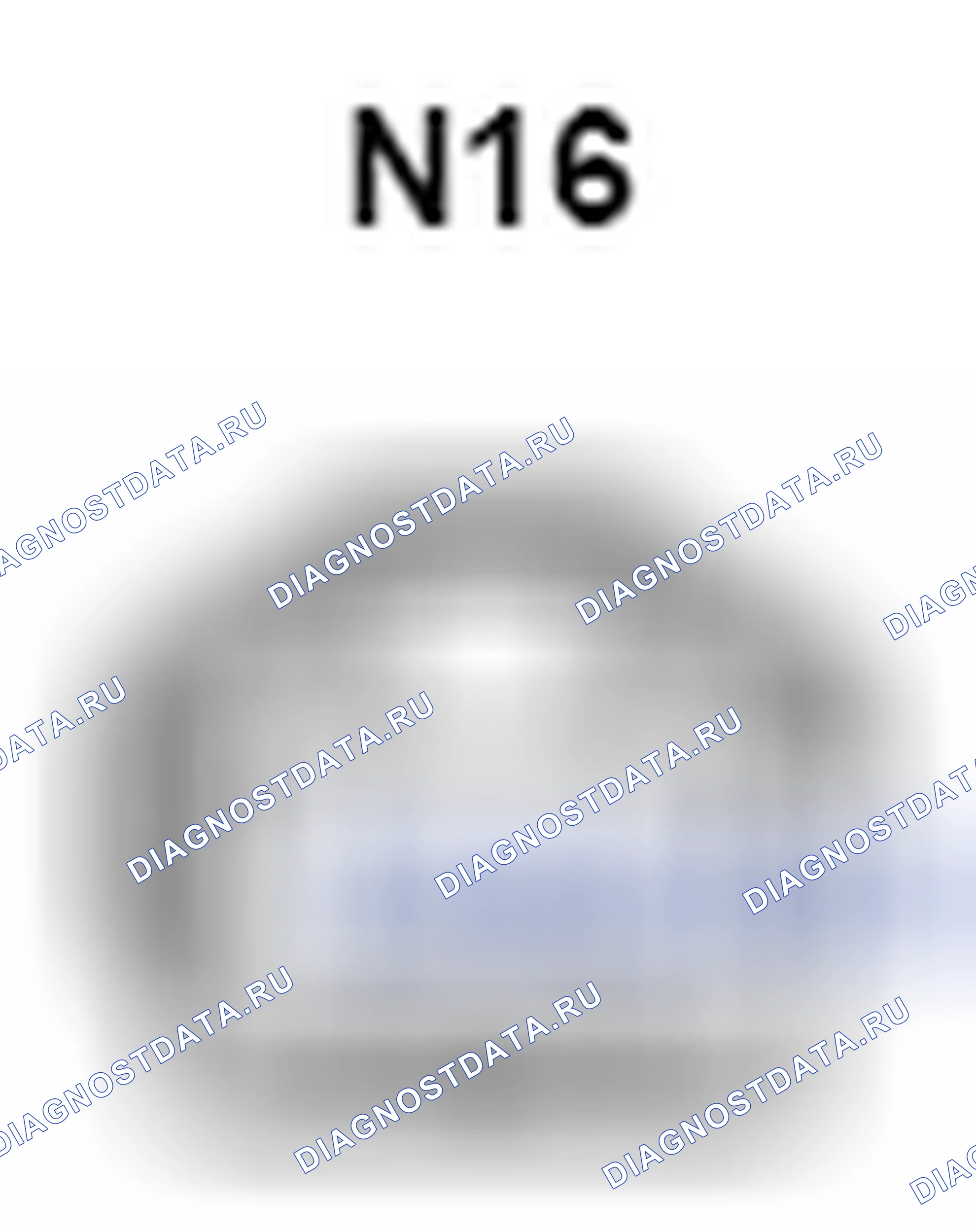 Рис. 1280: Вид с торца разъема центральной лампы-упора (N16). Toyota Camry XV40