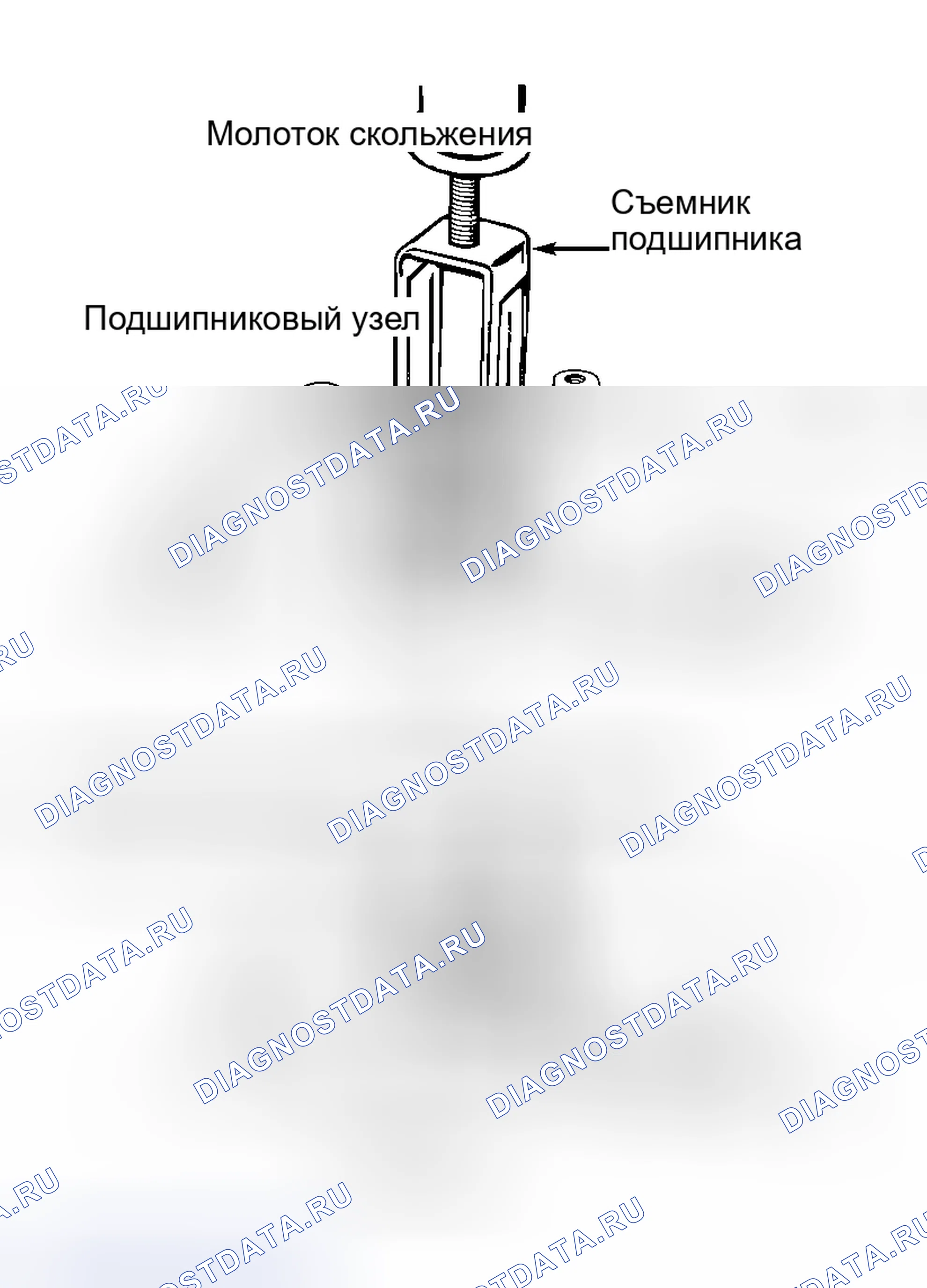 Рис. 95: Ручной вал, стопорный рычаг и тяга привода. Hyundai Staria I