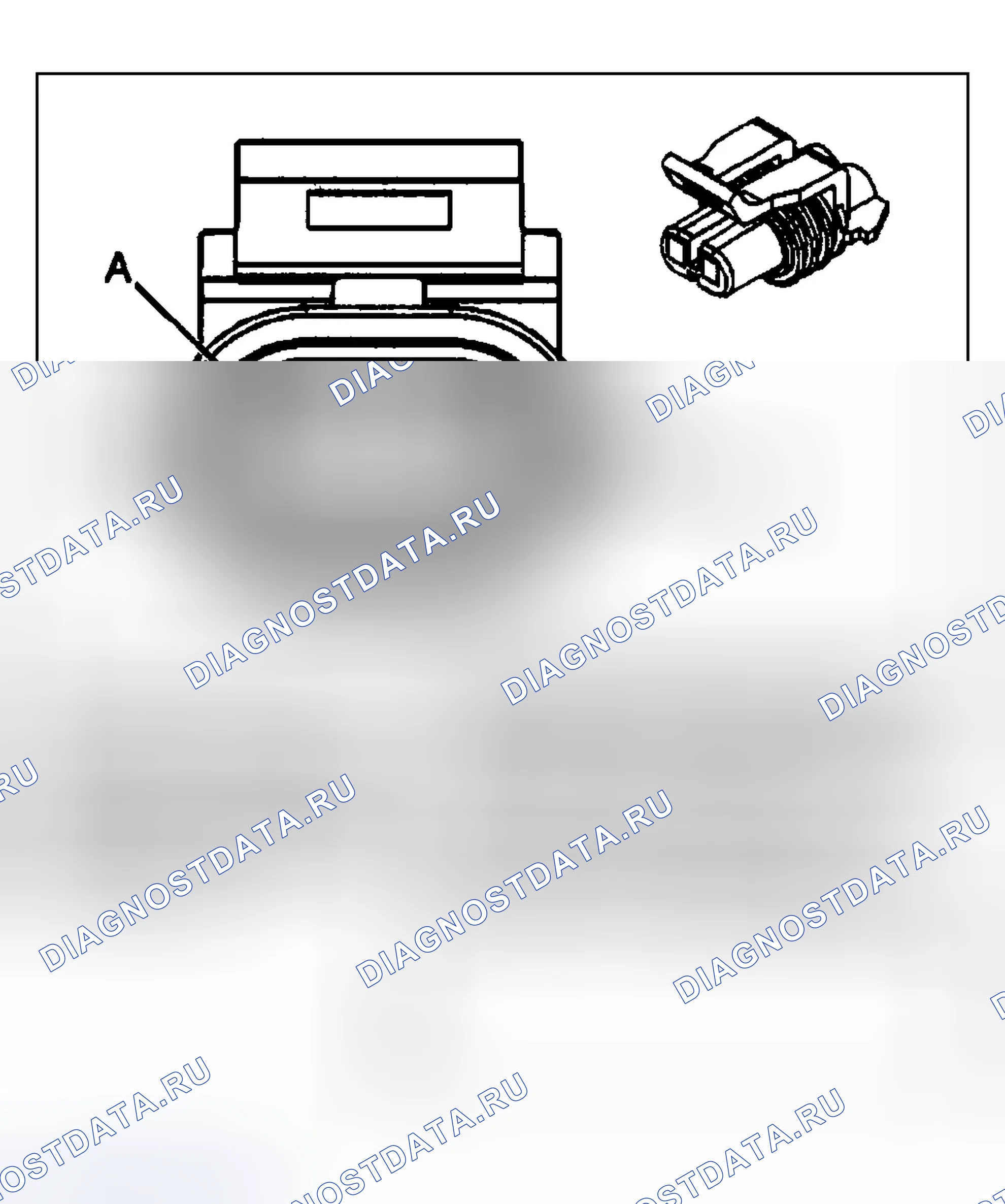 Рис. 6: Виды с торца стационарного разъема стеклоподъёмники. GMC Sierra 1500 HD 