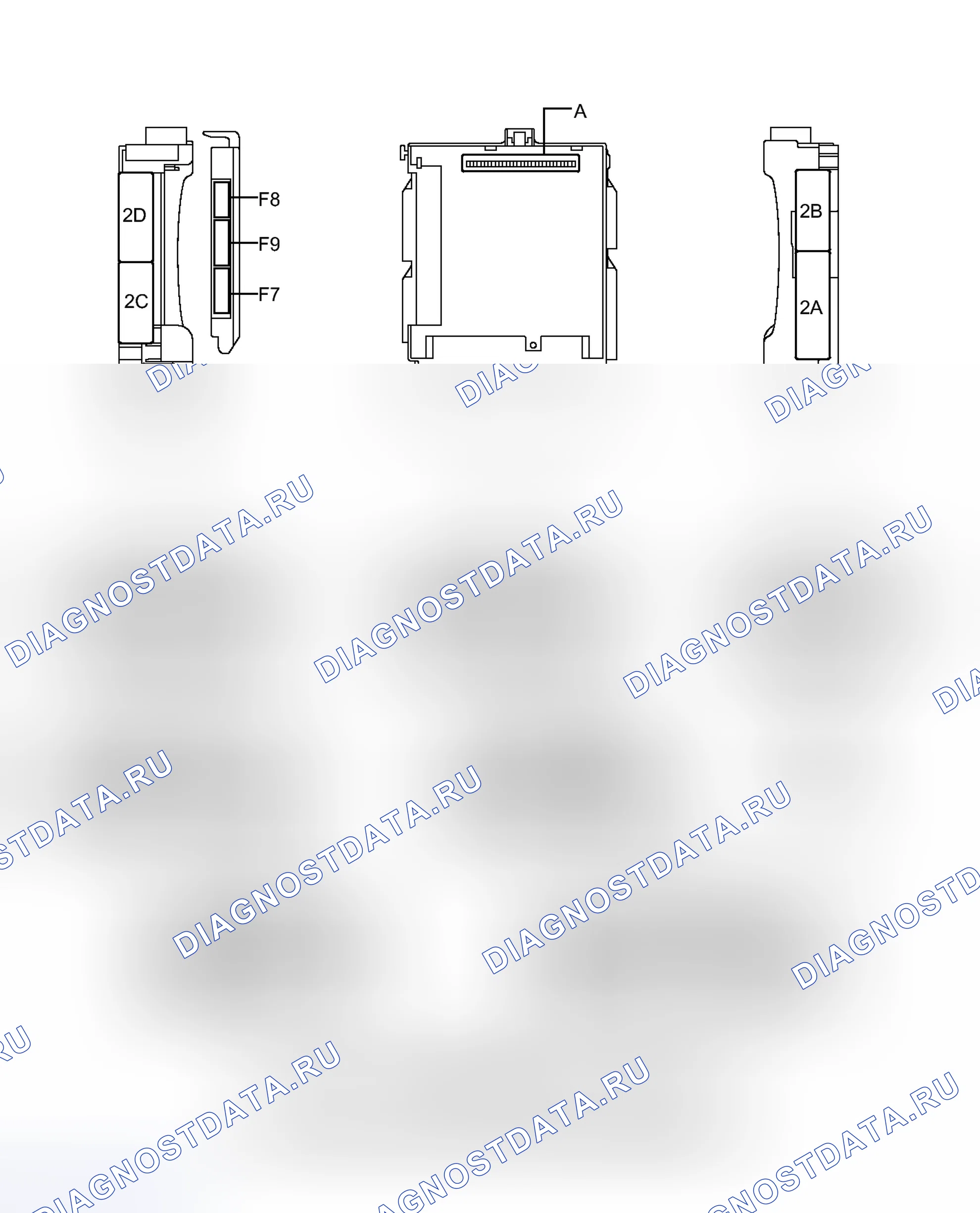 Рис. 183: КЛЕММЫ ЭБУ. Honda Accord V