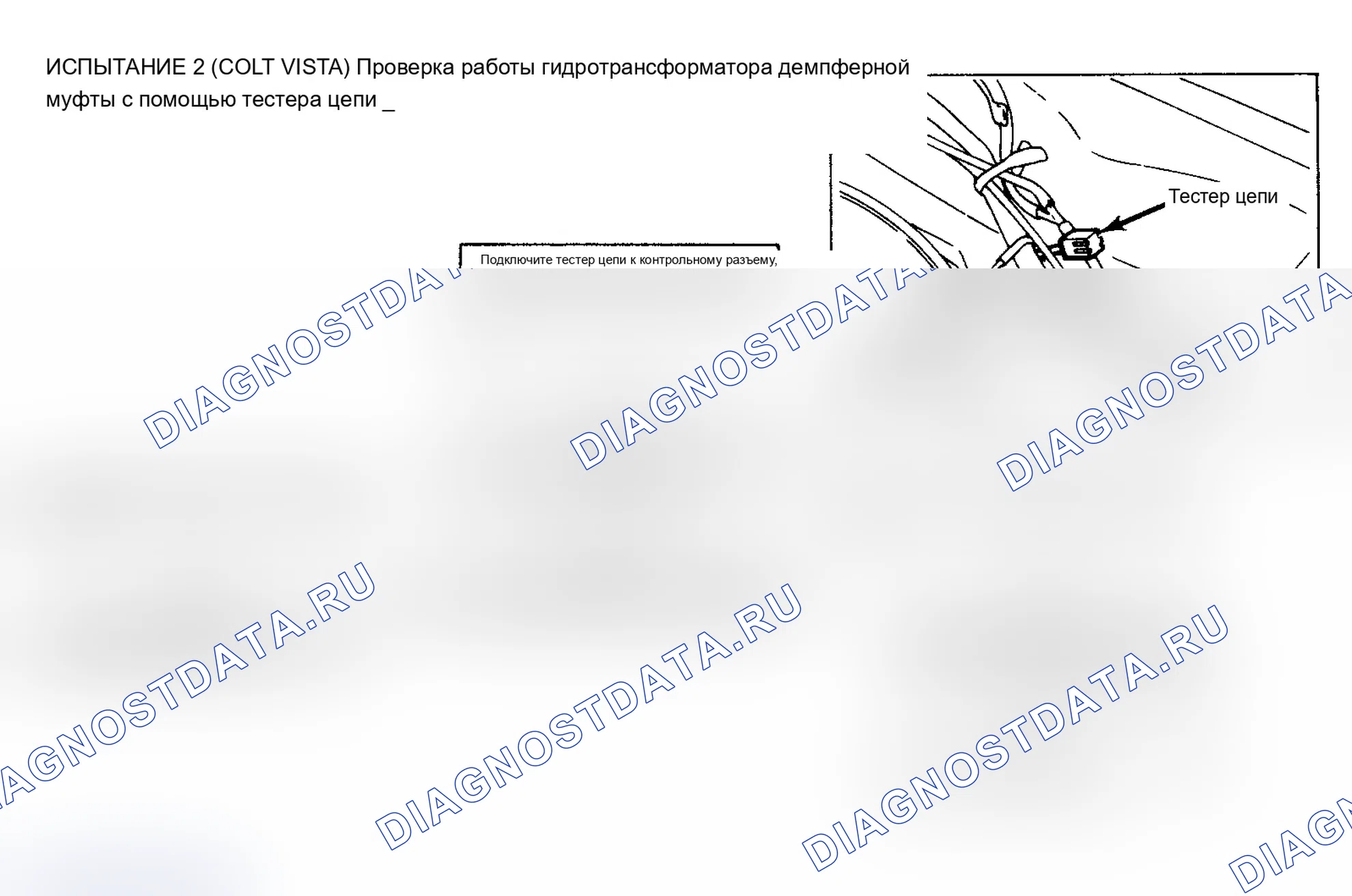 Рис. 9: Диагностический тест 2 (Cordia, Mirage и Tredia). Mitsubishi Mirage II