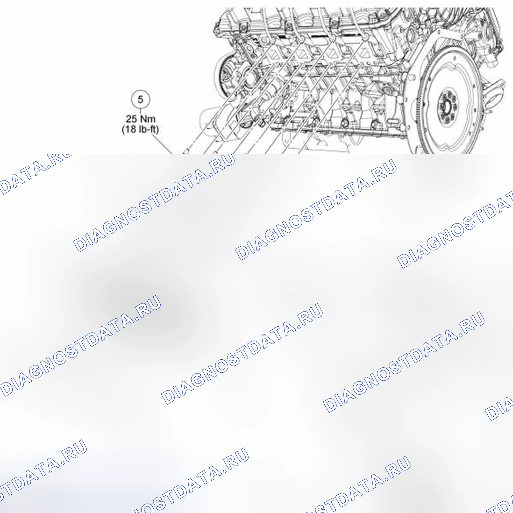 Рис. 1559: Выпускной коллектор - лев.. Ford Pickup F250 Super Duty II