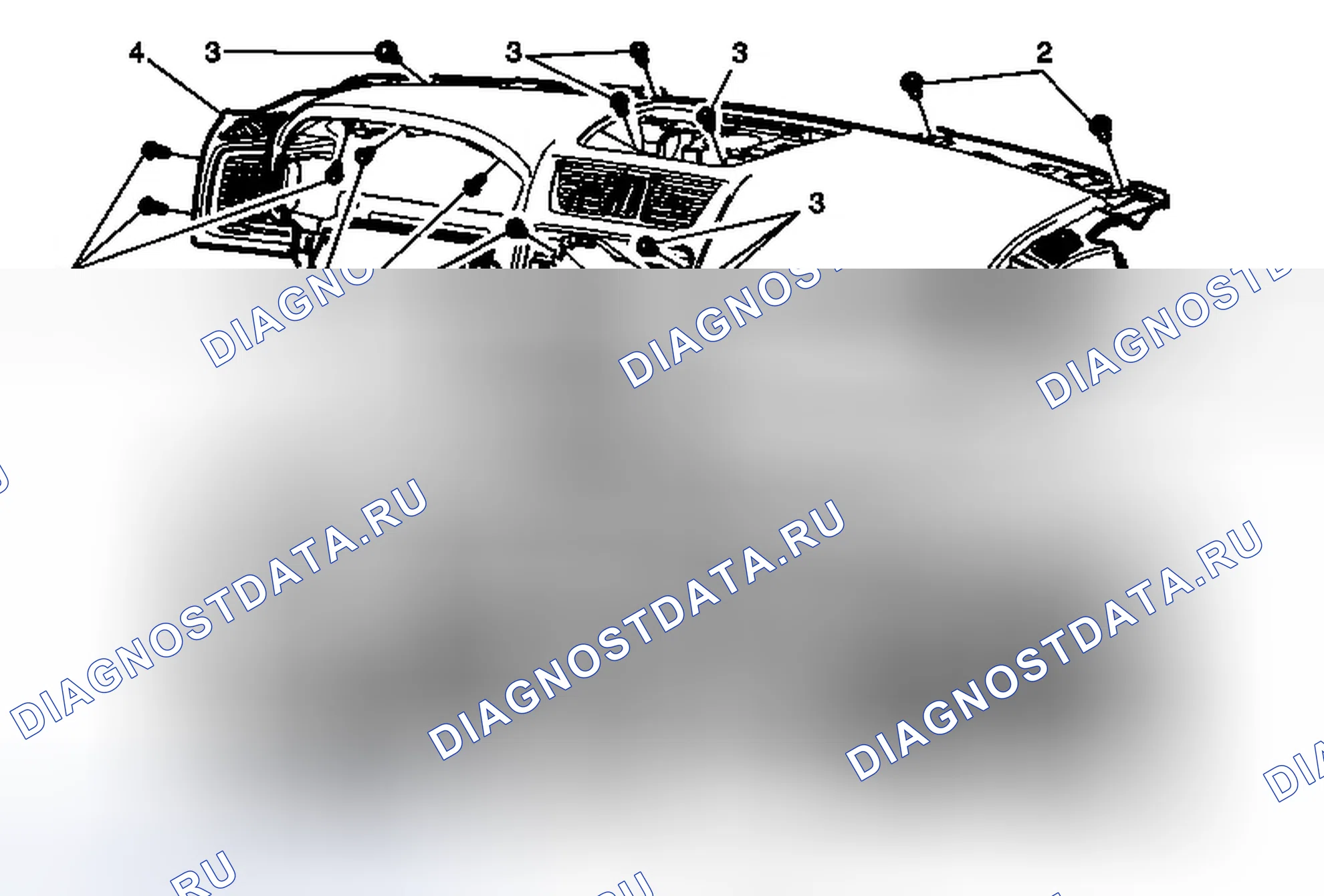 Рис. 206: Замена подстроечной накладки приборной панели (Acadia без RPO UV6). GMC Acadia I рестайлинг