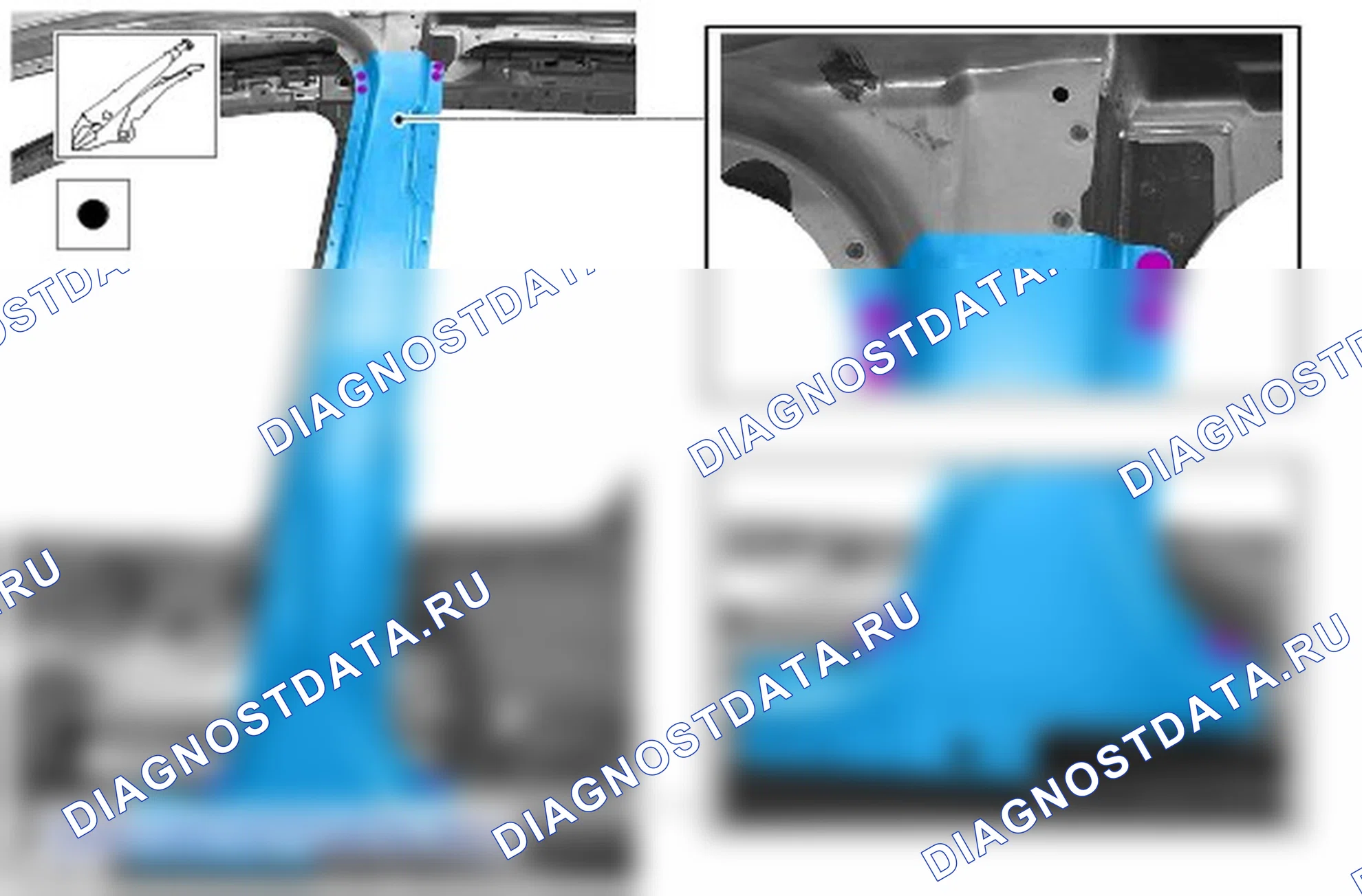 Как снять и установить наружную панель стойки 'В'. Ford Grand C-MAX II