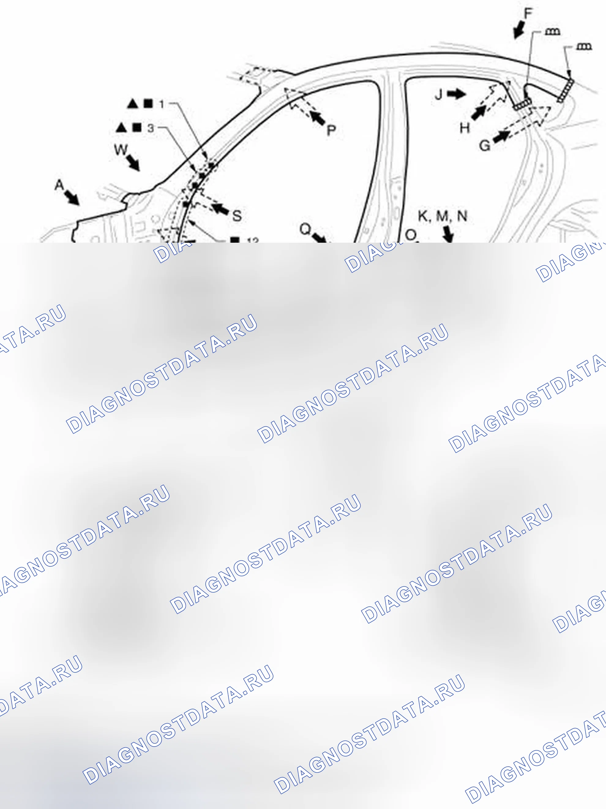 Рис. 156: Боковой корпус. Infiniti M37 IV