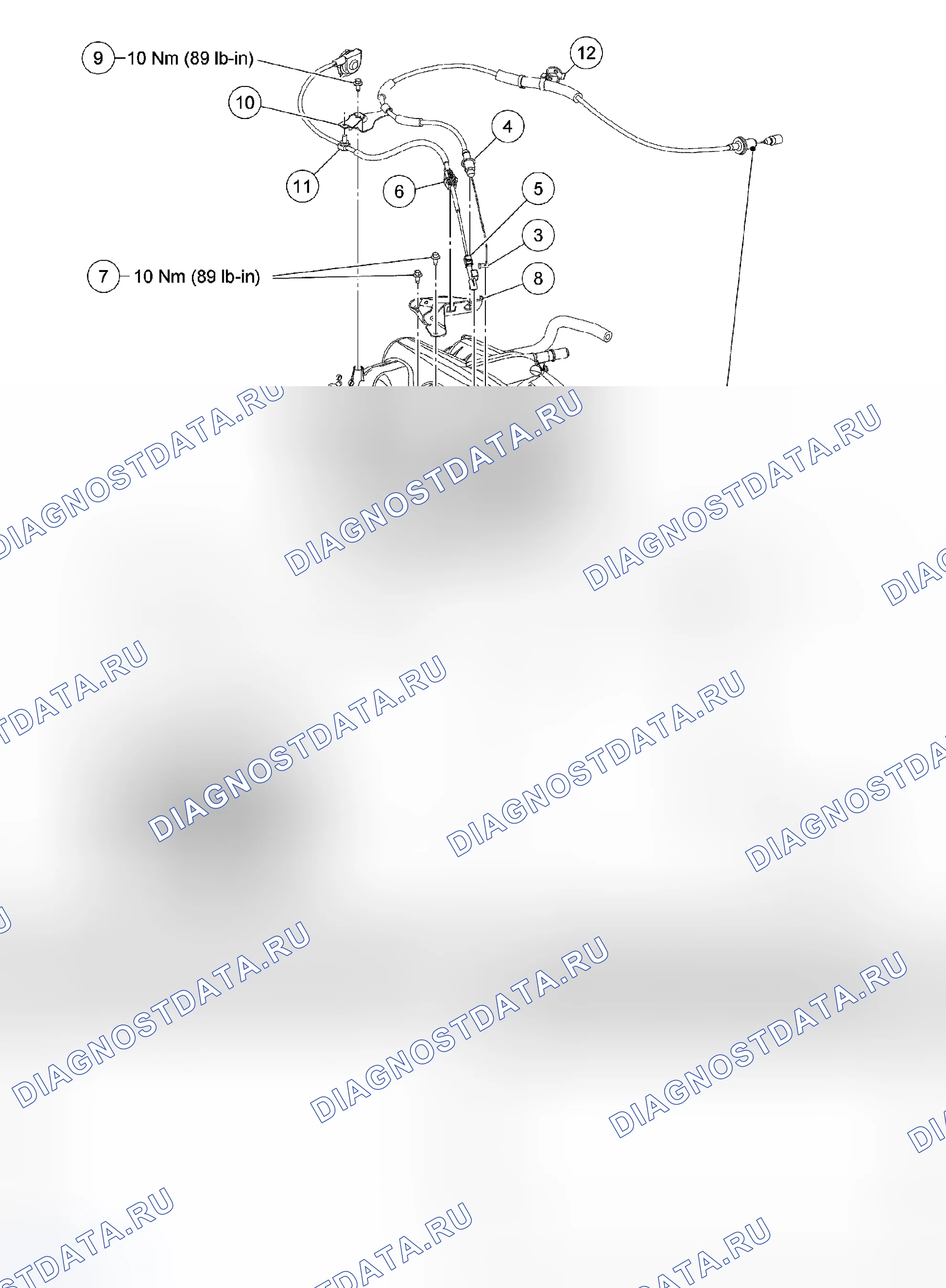 Рис. 6: Кабель акселератора - 3,0 л (4V). Hyundai Matrix I