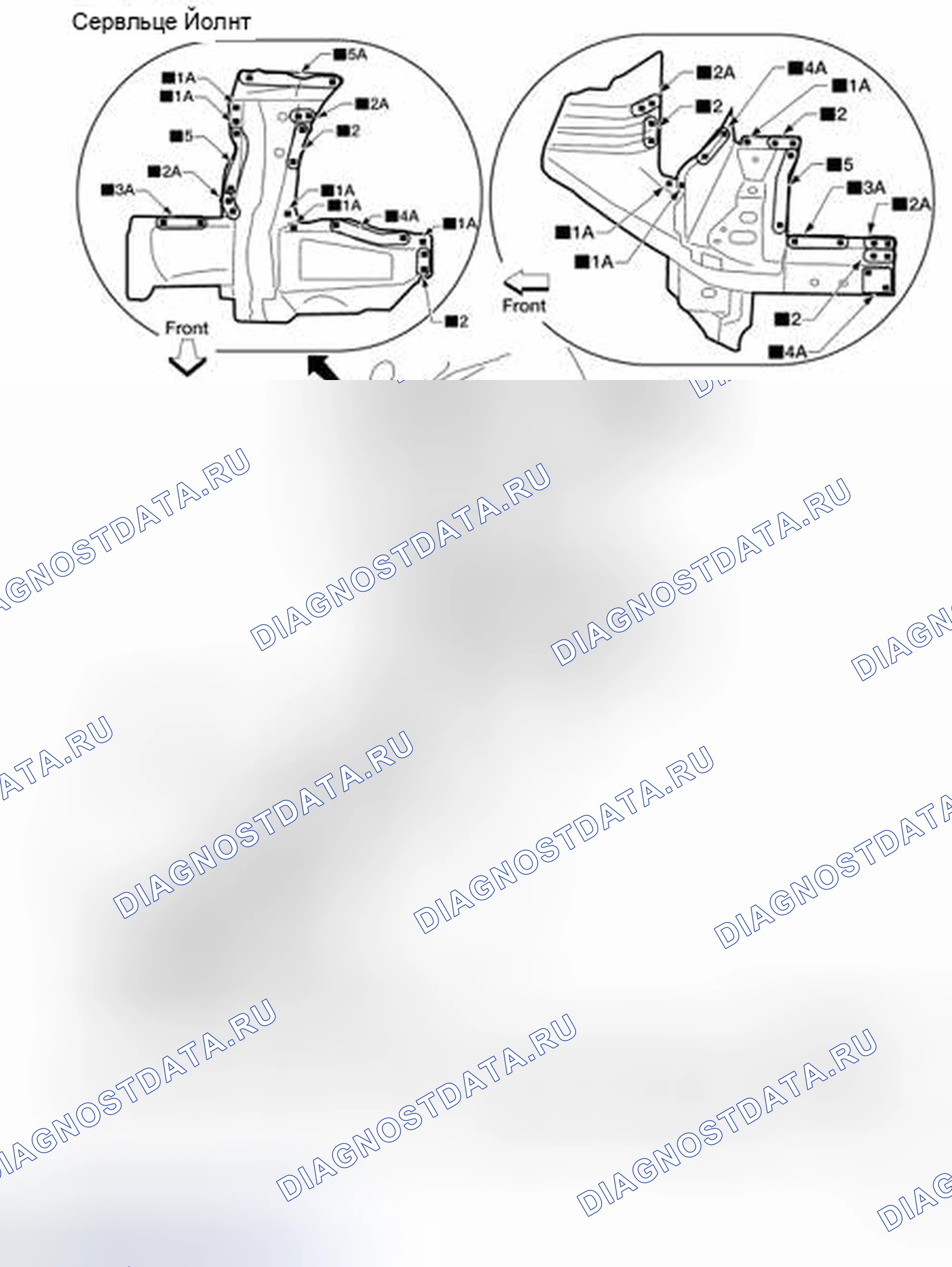Рис. 345: Элемент передней стороны. Nissan Altima L33