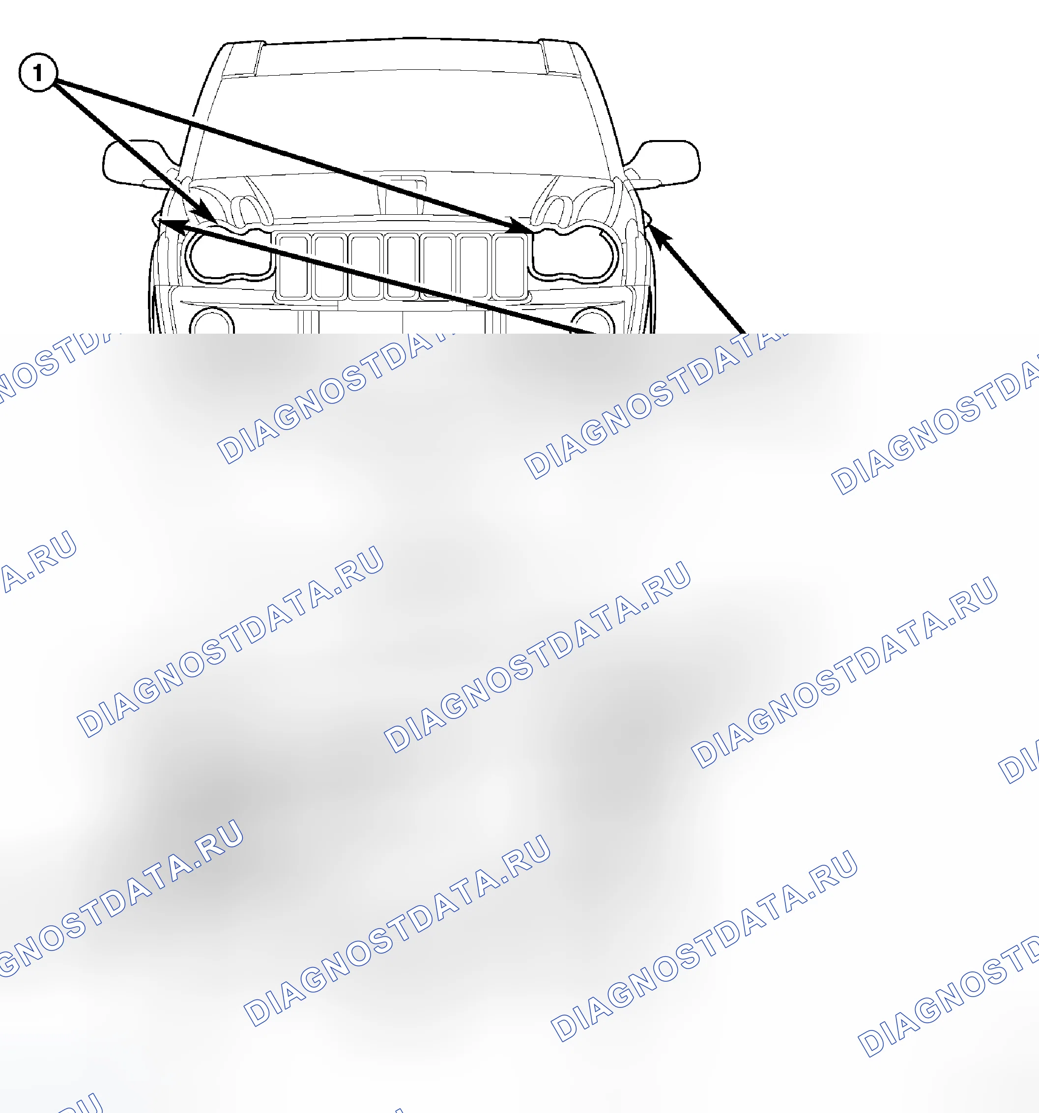 Рис. 2: ОПИСАНИЕ внешних осветительных приборов. Jeep Grand Cherokee WK
