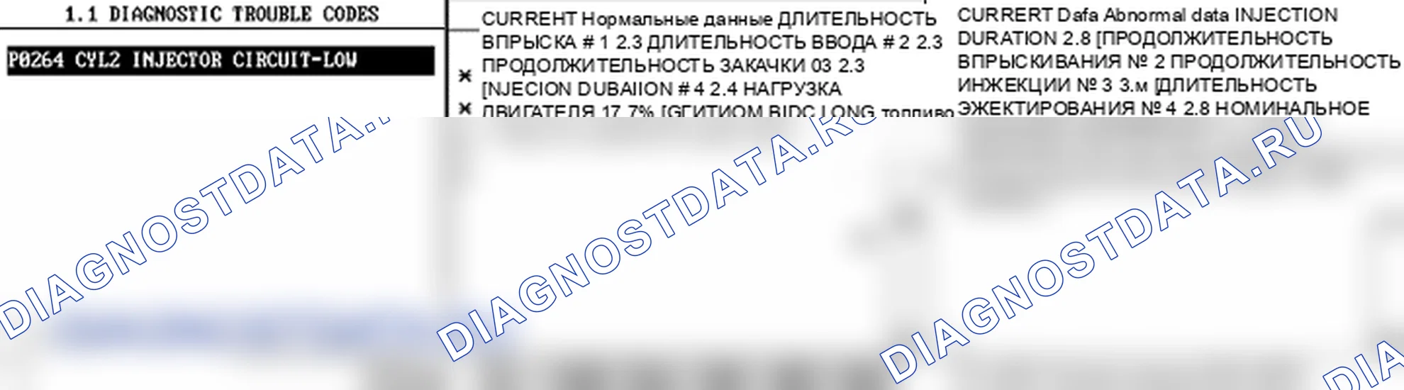 P0264: Цилиндр 2 инжекторный контур низкий вход. Hyundai Accent LC