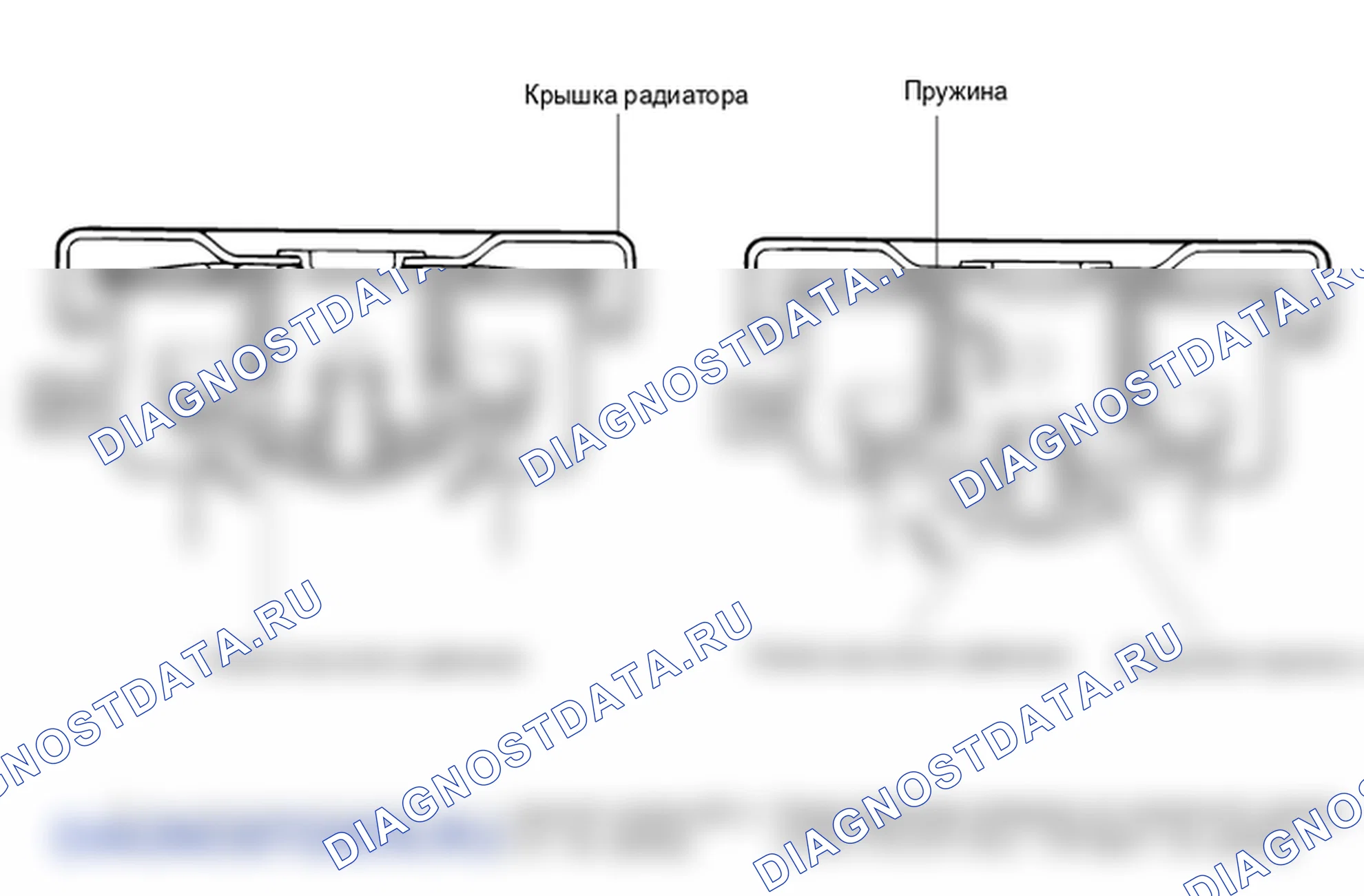Расположение деталей крышки радиатора. Hyundai Accent LC