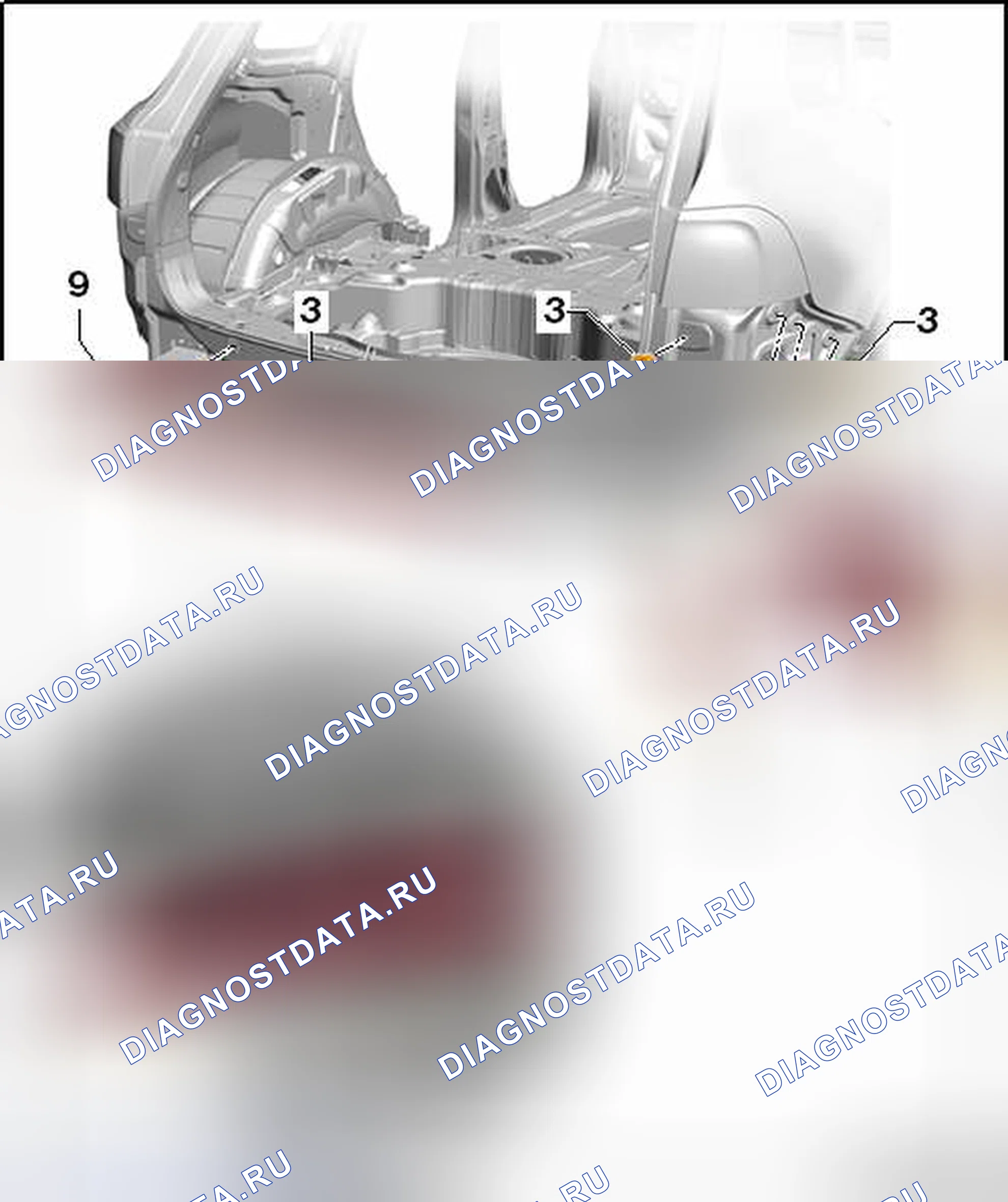 Рис. 82: ОСНОВАНИЕ КРЫШКИ ЗАДНЕГО БАМПЕРА. Volkswagen Touareg II