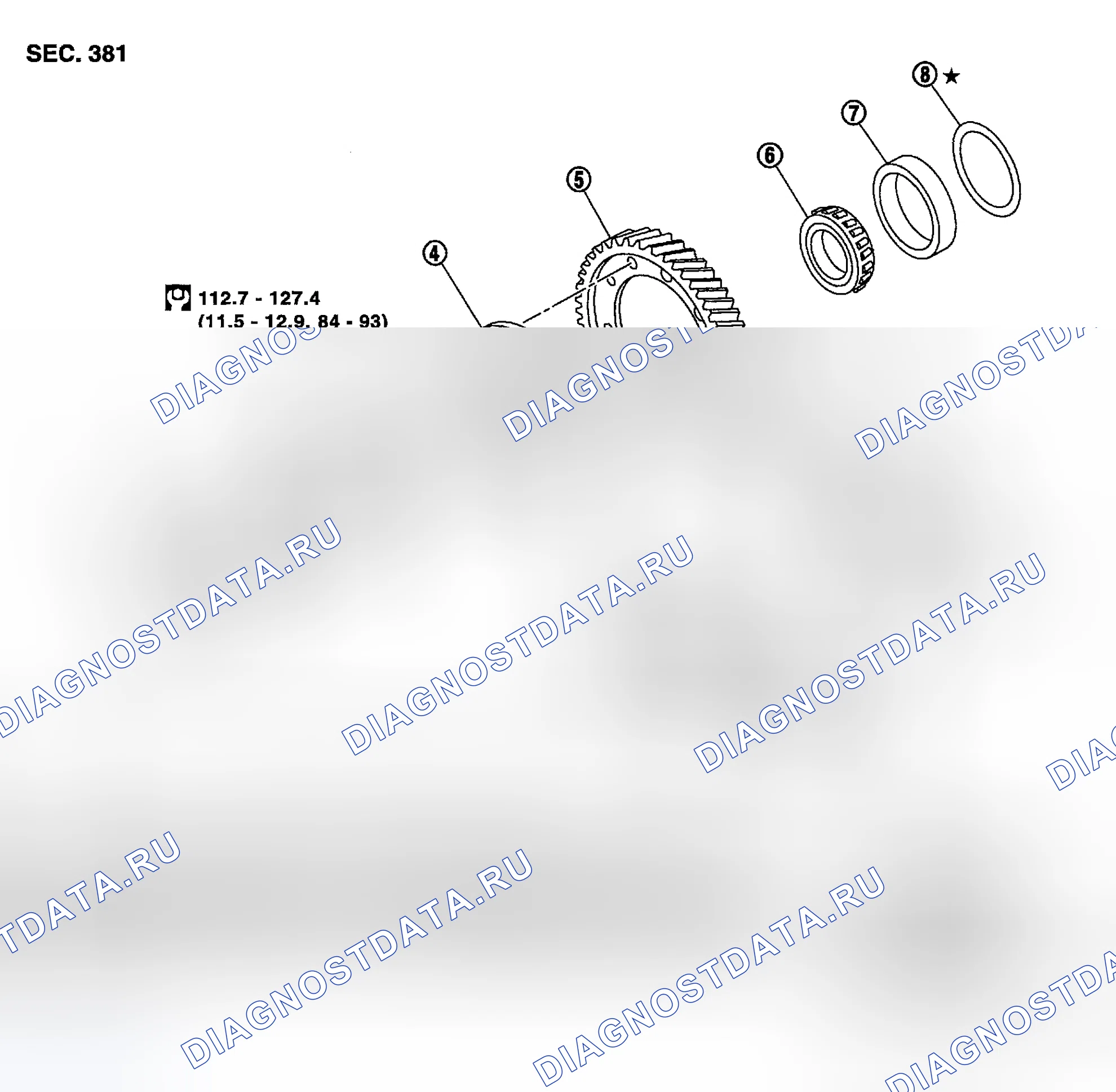 Рис. 198: КОМПОНЕНТЫ КОНЕЧНОЙ ПЕРЕДАЧИ. Nissan Sentra B15