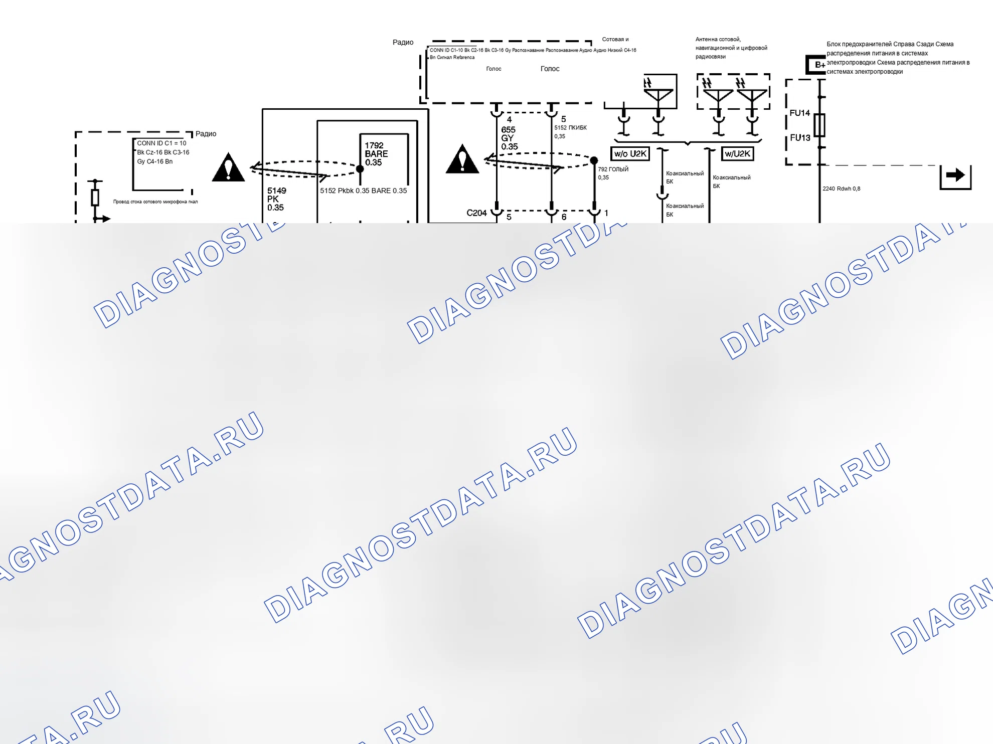 Рис. 2: Схемы OnStar. Cadillac STS I