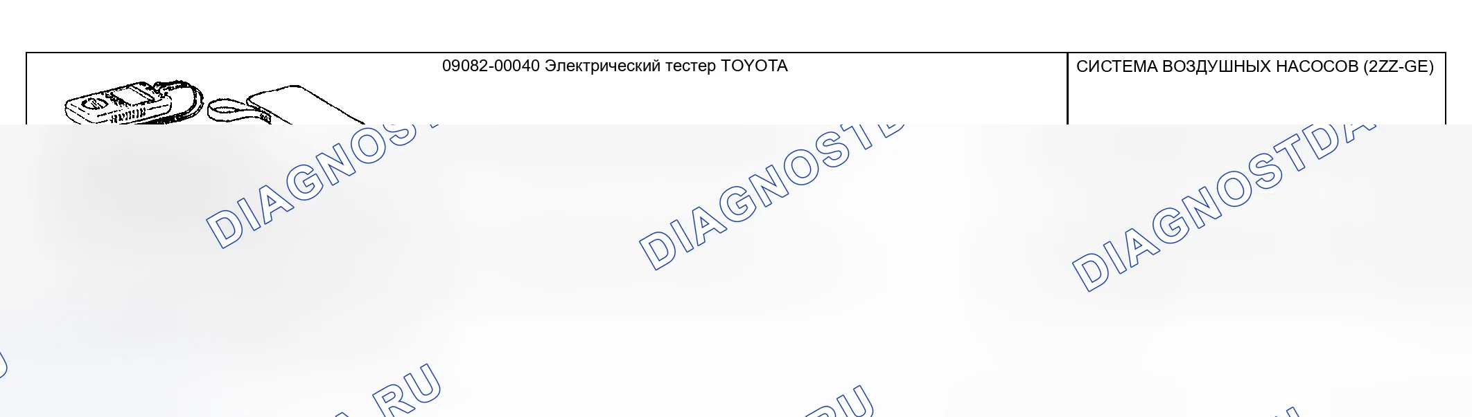 Рис. 7: Рекомендуемые инструменты. Toyota Corolla IX рестайлинг