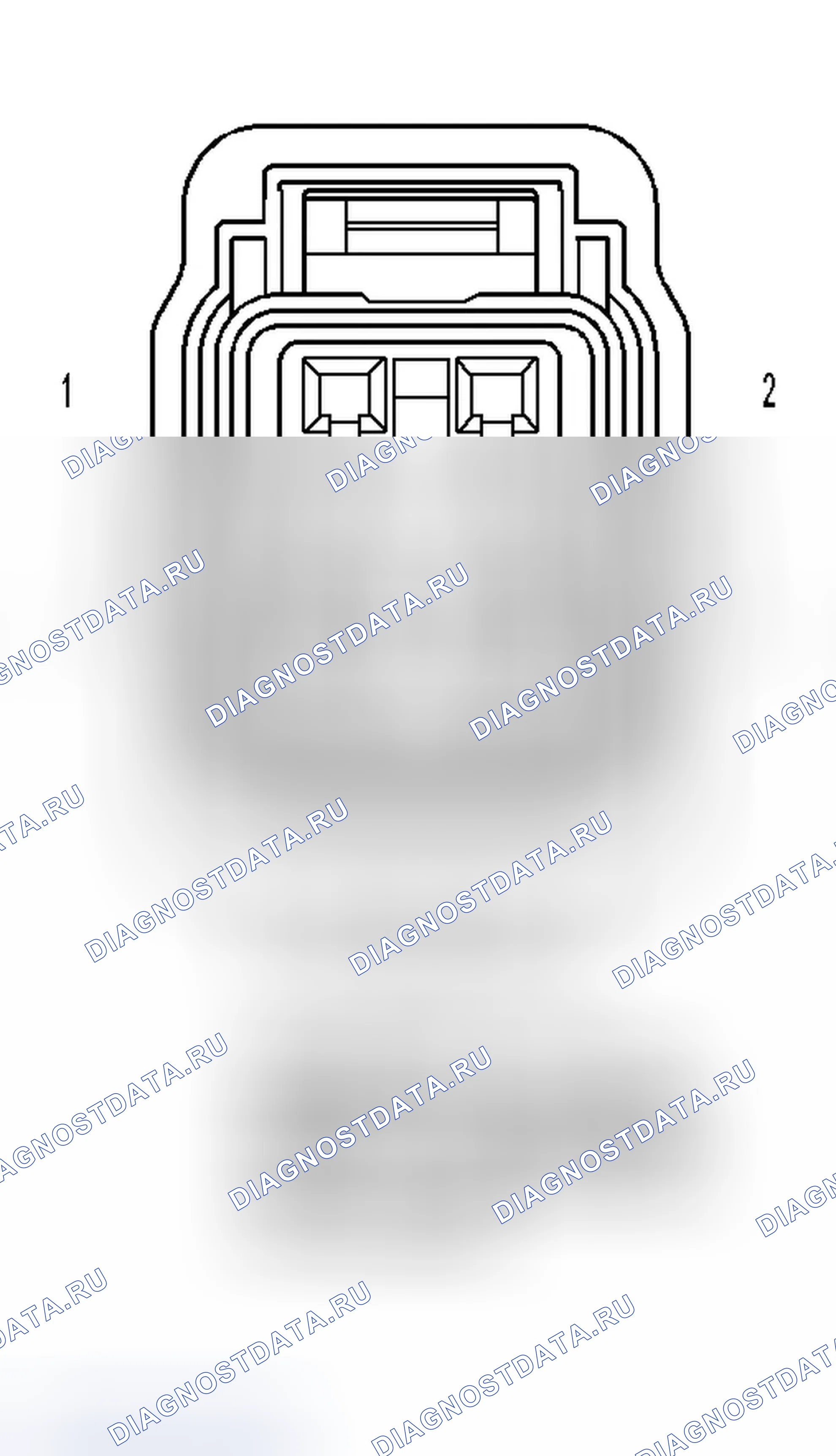 Рис. 29: Вид с торца разъема защелки левой передней двери (удобство питания). Dodge Dakota III