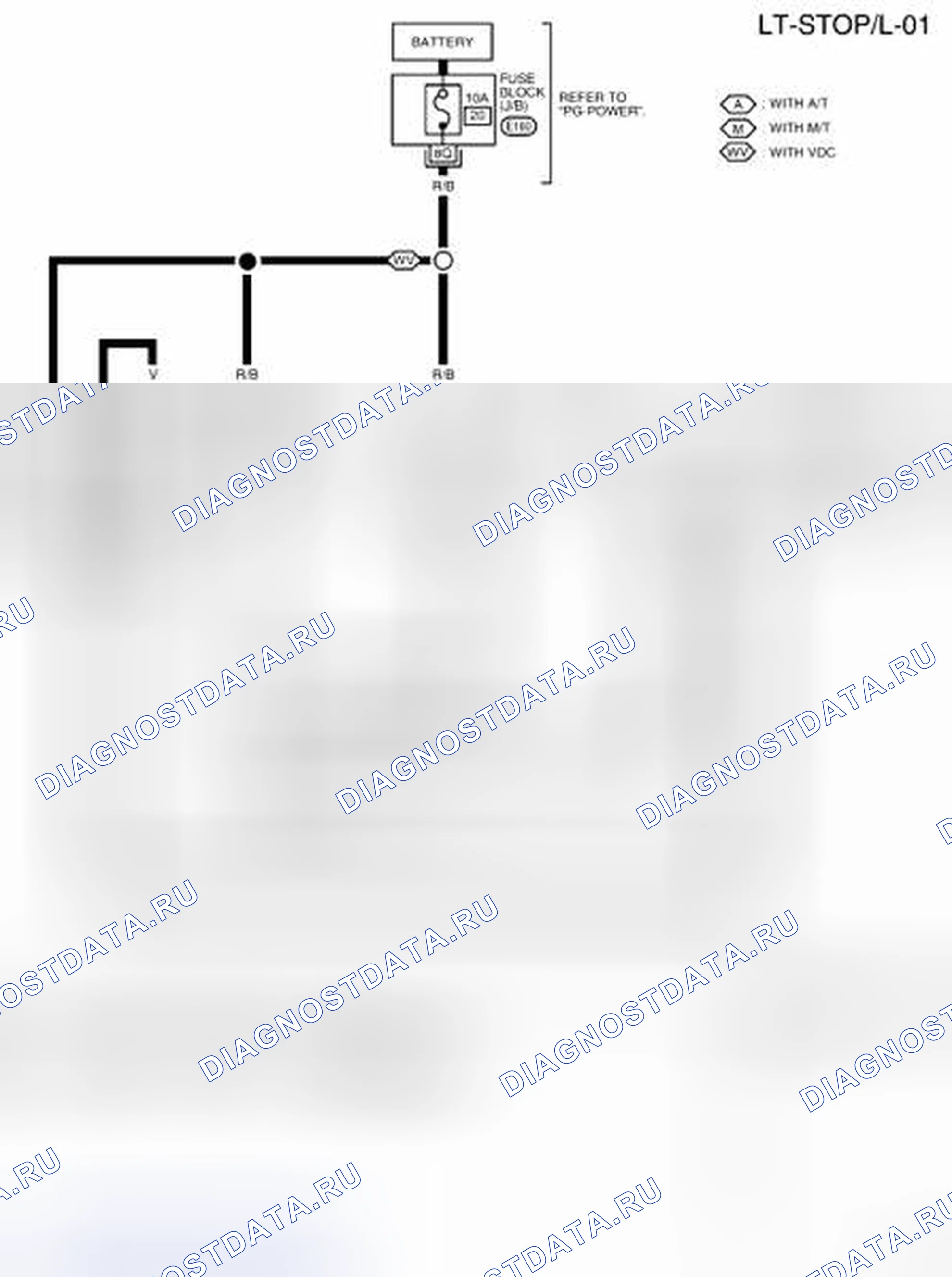 Рис. 52: LT-STOP / L-01 - электросхема. Nissan Frontier D40