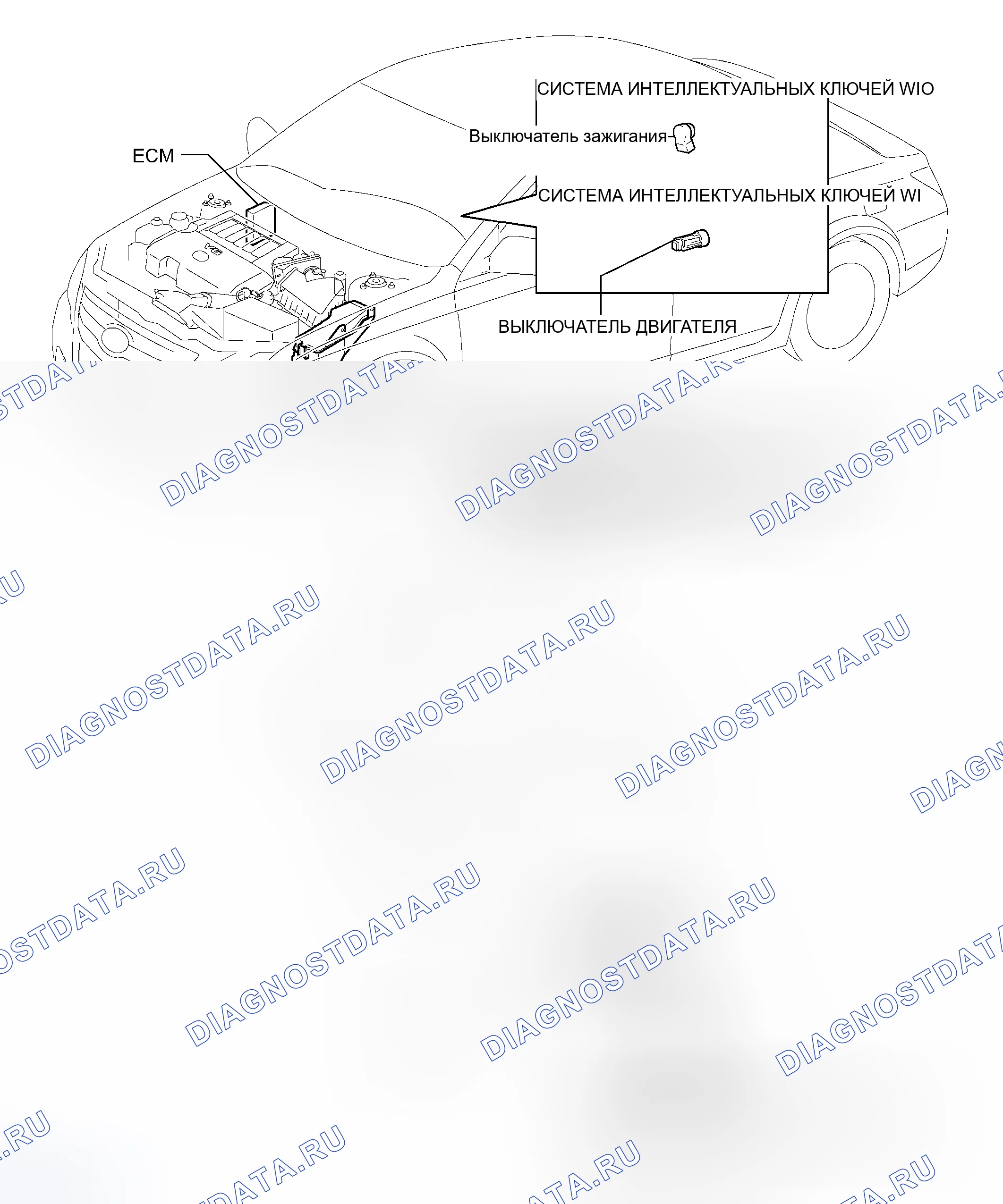 Рис. 1: РАСПОЛОЖЕНИЕ ДЕТАЛЕЙ. Toyota Avalon XX30