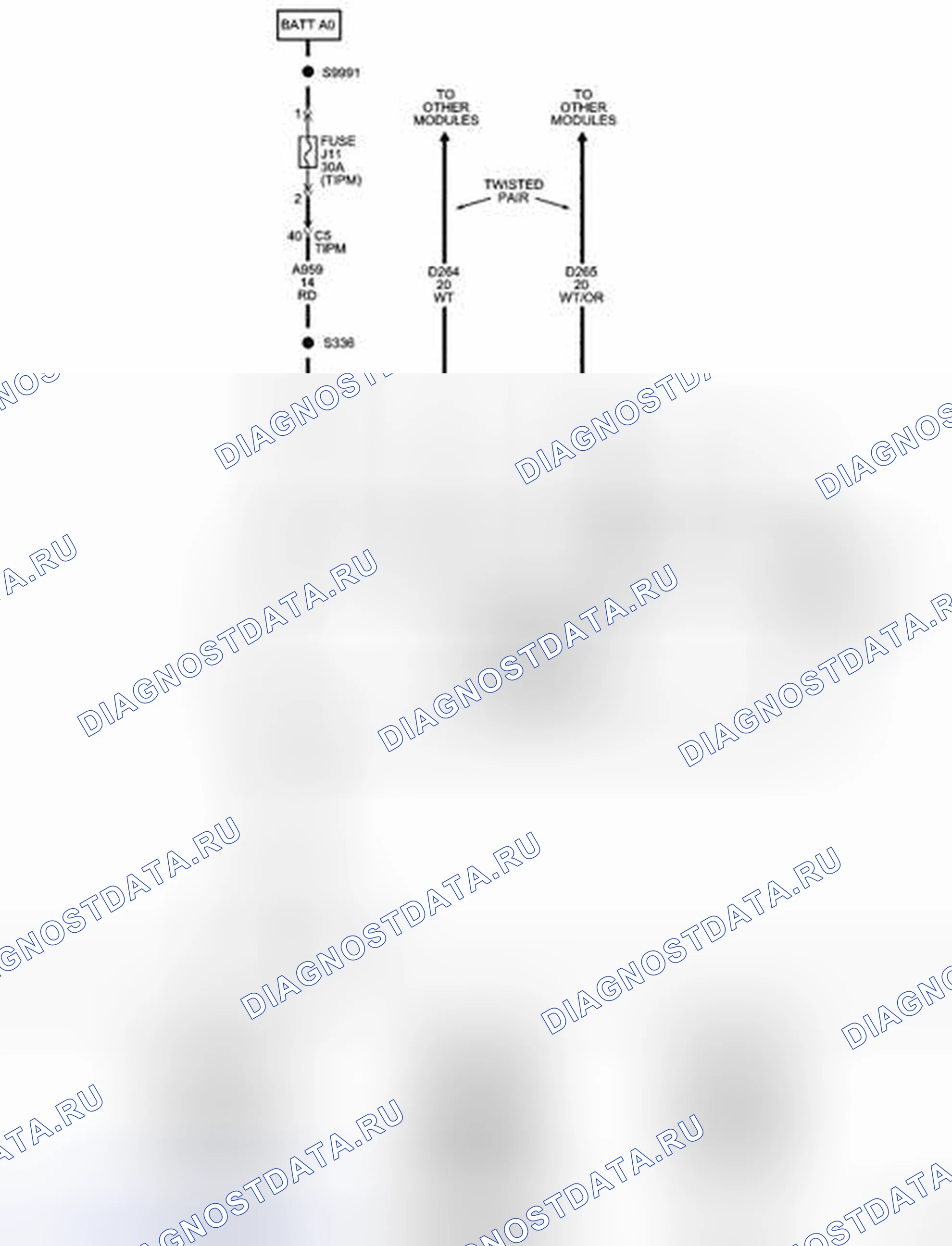 Рис. 181: Принципиальная схема. Chrysler Town & Country V