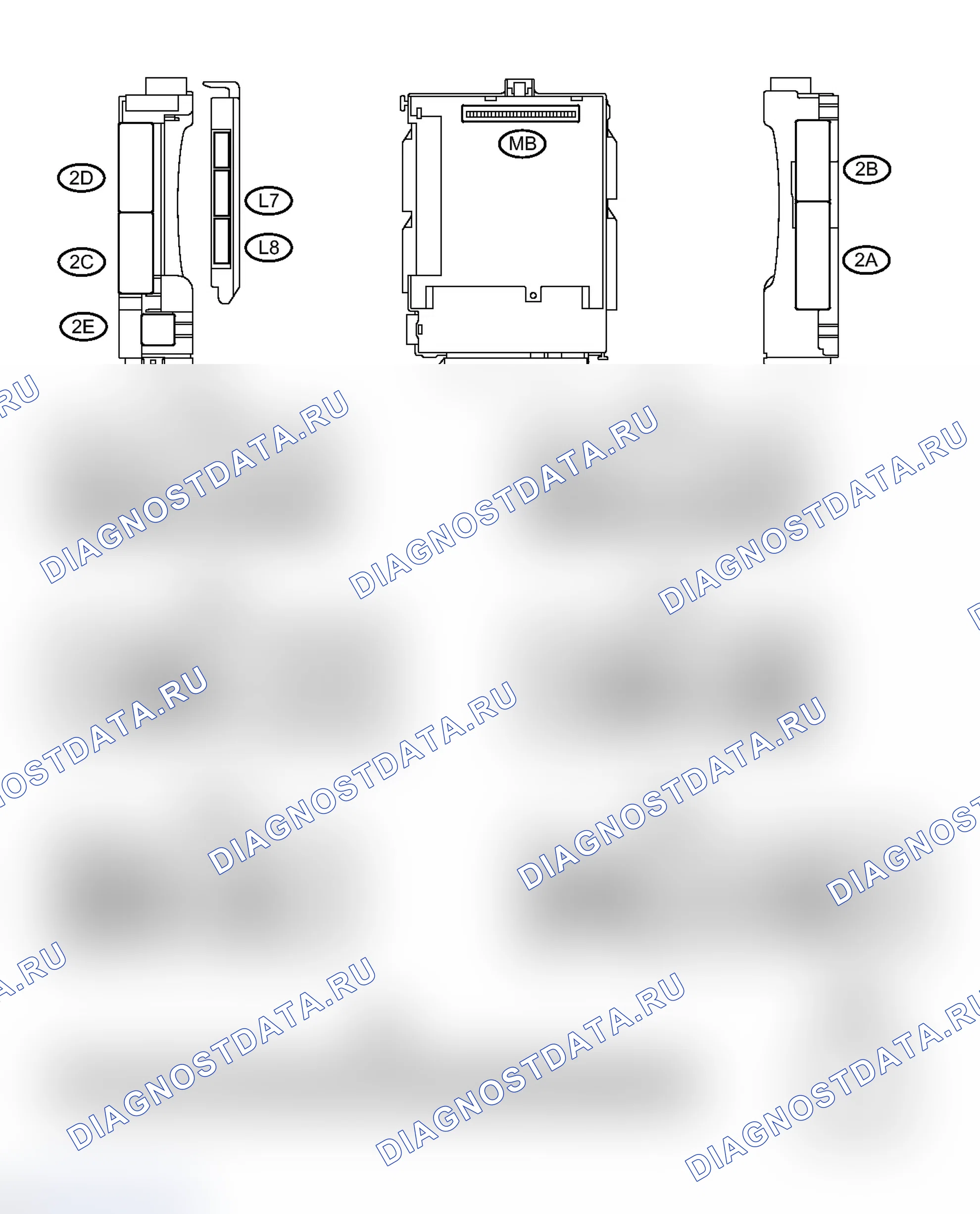 Рис. 15: КЛЕММЫ ЭБУ. Toyota Prius V I