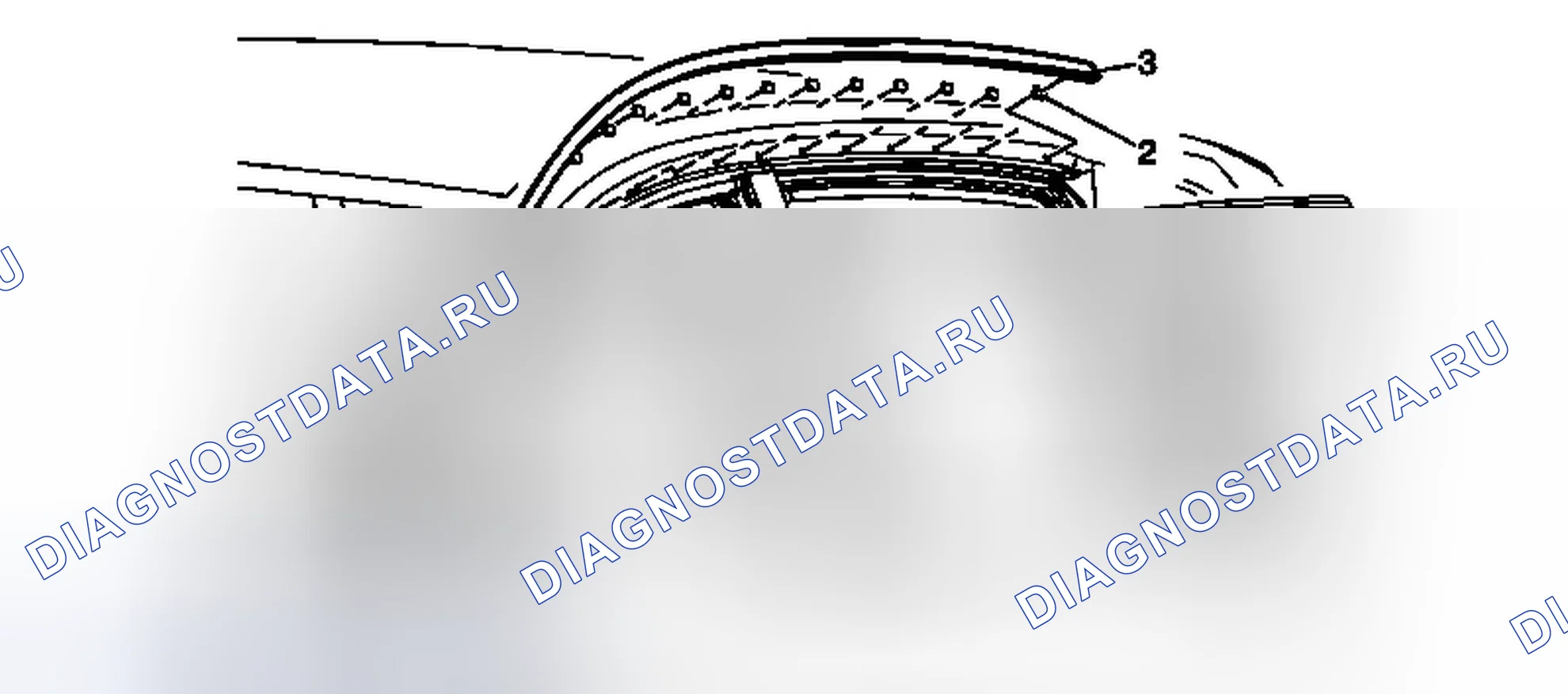 Рис. 17: Передняя и задняя боковая рама открывания двери показывают замену формования. Chevrolet Captiva I рестайлинг 2