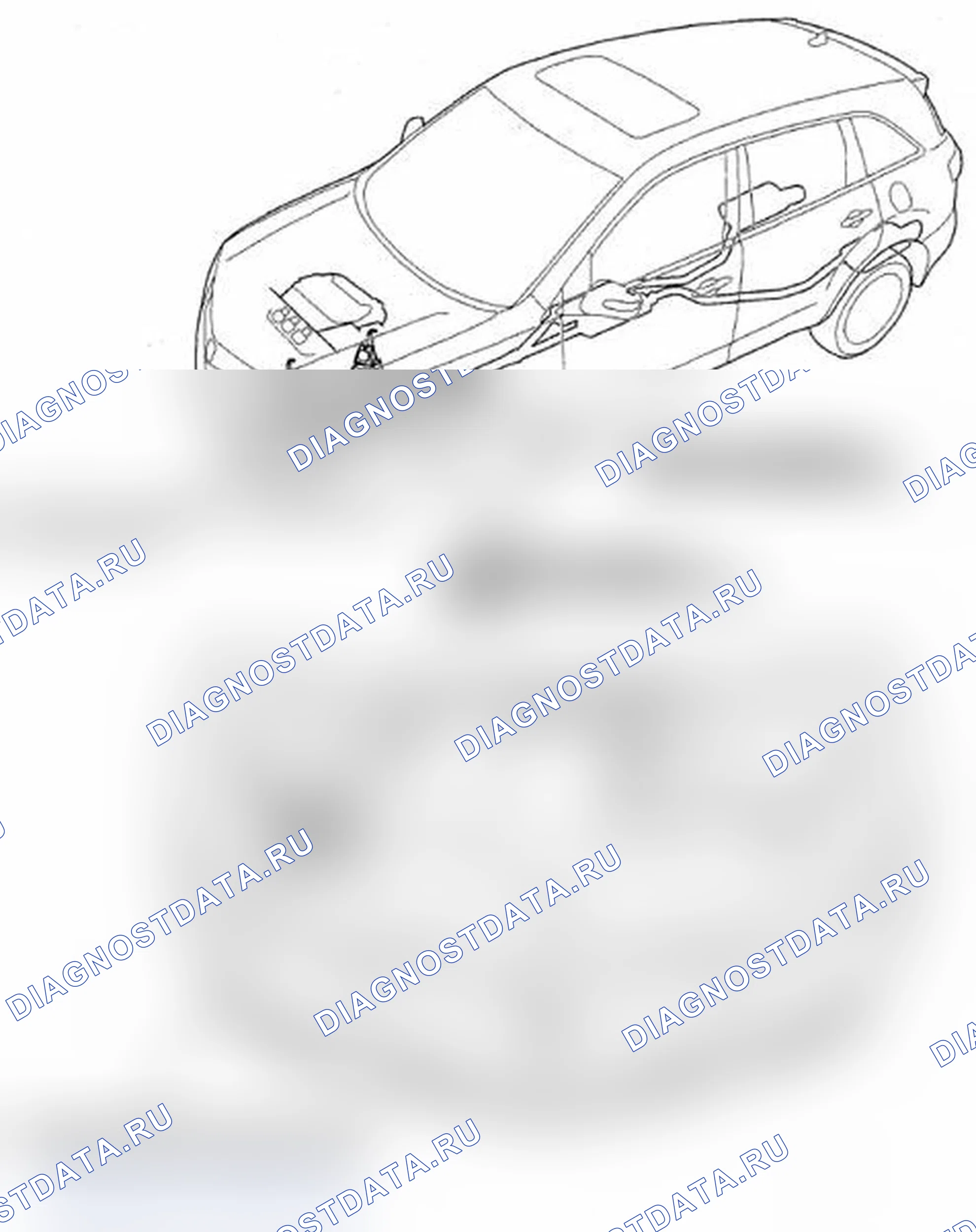 Рис. 1: Указатель расположения компонентов. Acura MDX II рестайлинг