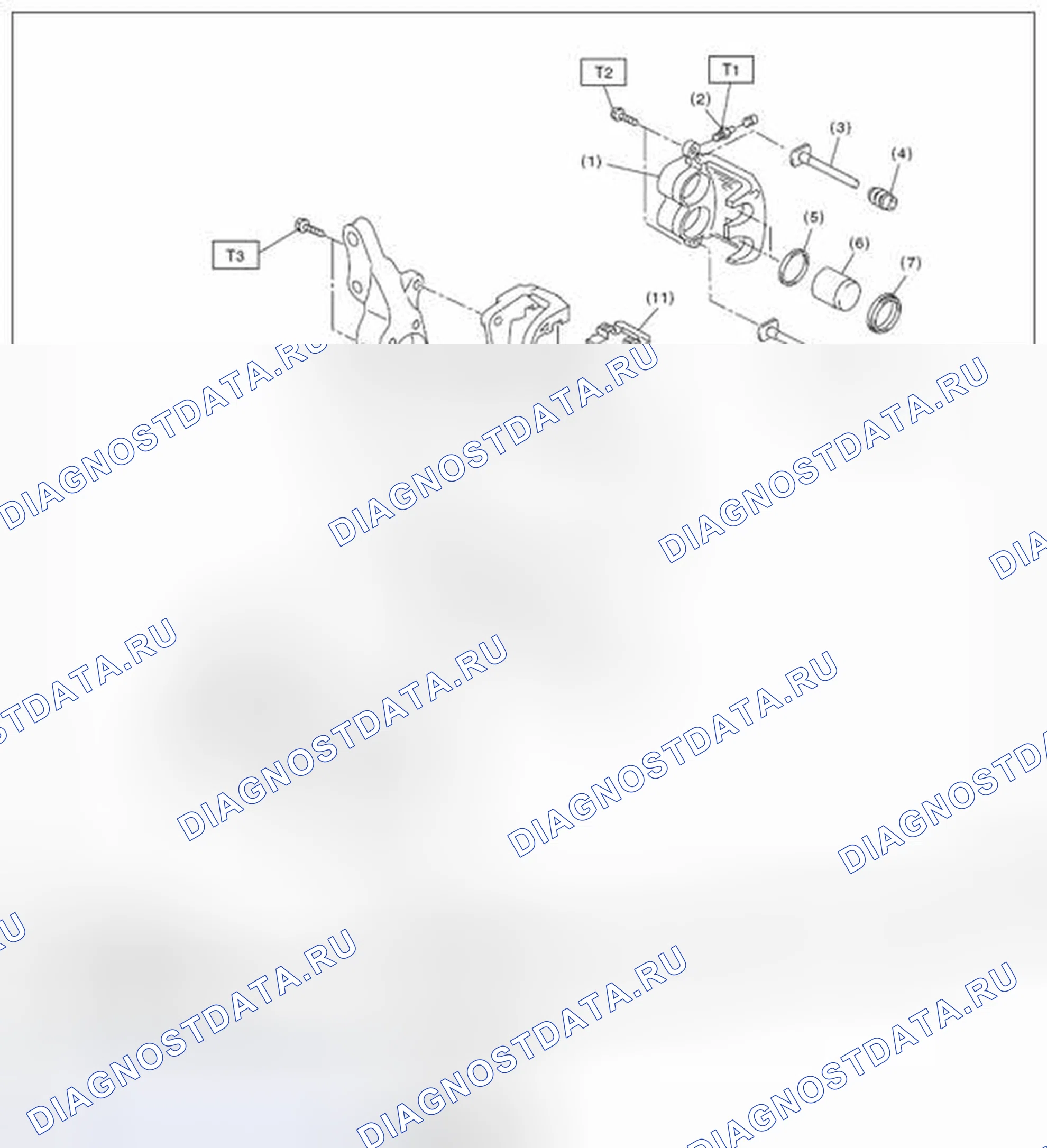 Рис. 92: ПЕРЕДНИЙ ДИСКОВЫЙ ТОРМОЗ (КРОМЕ ТОРМОЗНОГО ТИПА). Subaru Impreza GK
