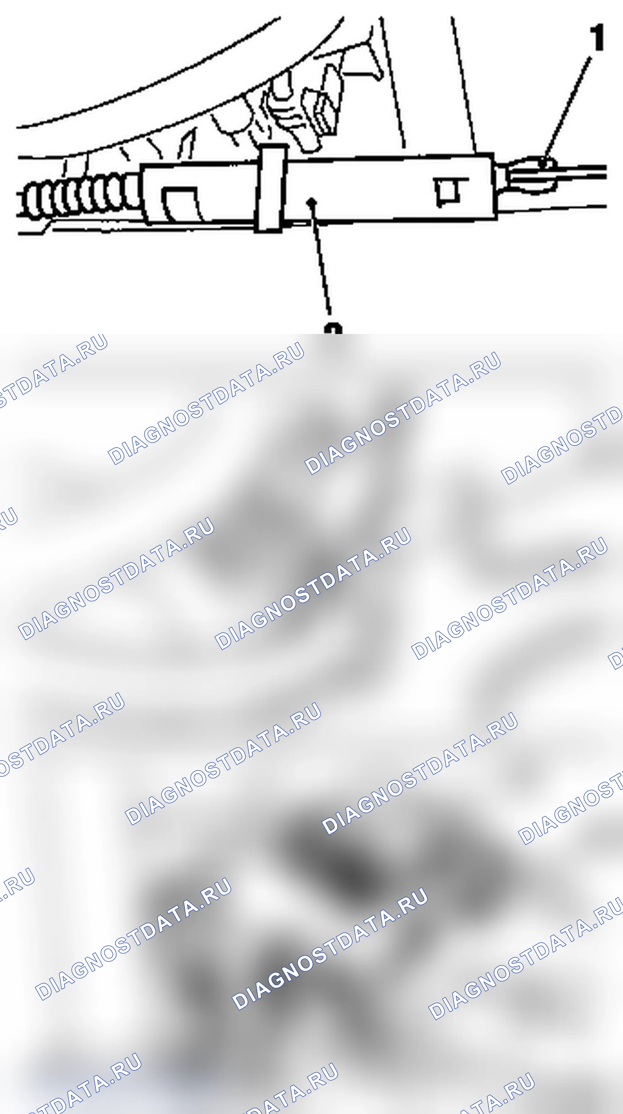 Демонтаж и монтаж правого троса стояночного тормоза (автомобили с дисковыми тормозами). Opel Combo C