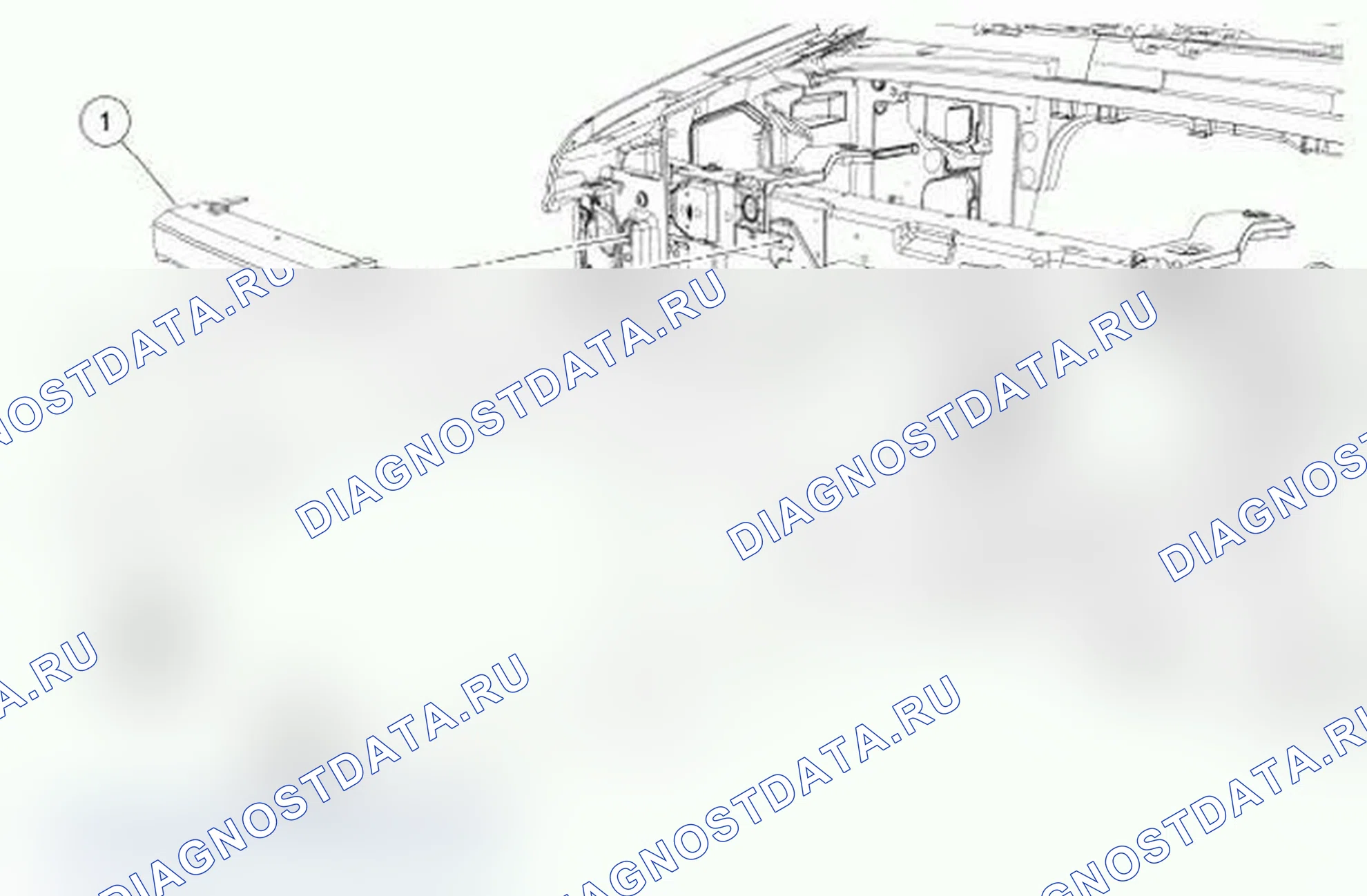 Рис. 11: Усиление панели открывания радиаторной решетки - верхнее. Ford Econoline E250 