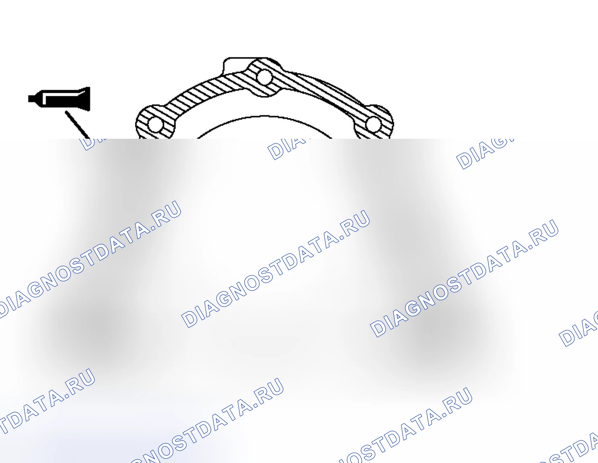 Рис. 287: > > E < < НАНЕСЕНИЕ ГЕРМЕТИКА НА КОРПУС МАСЛЯНОГО УПЛОТНЕНИЯ. Honda Envix I