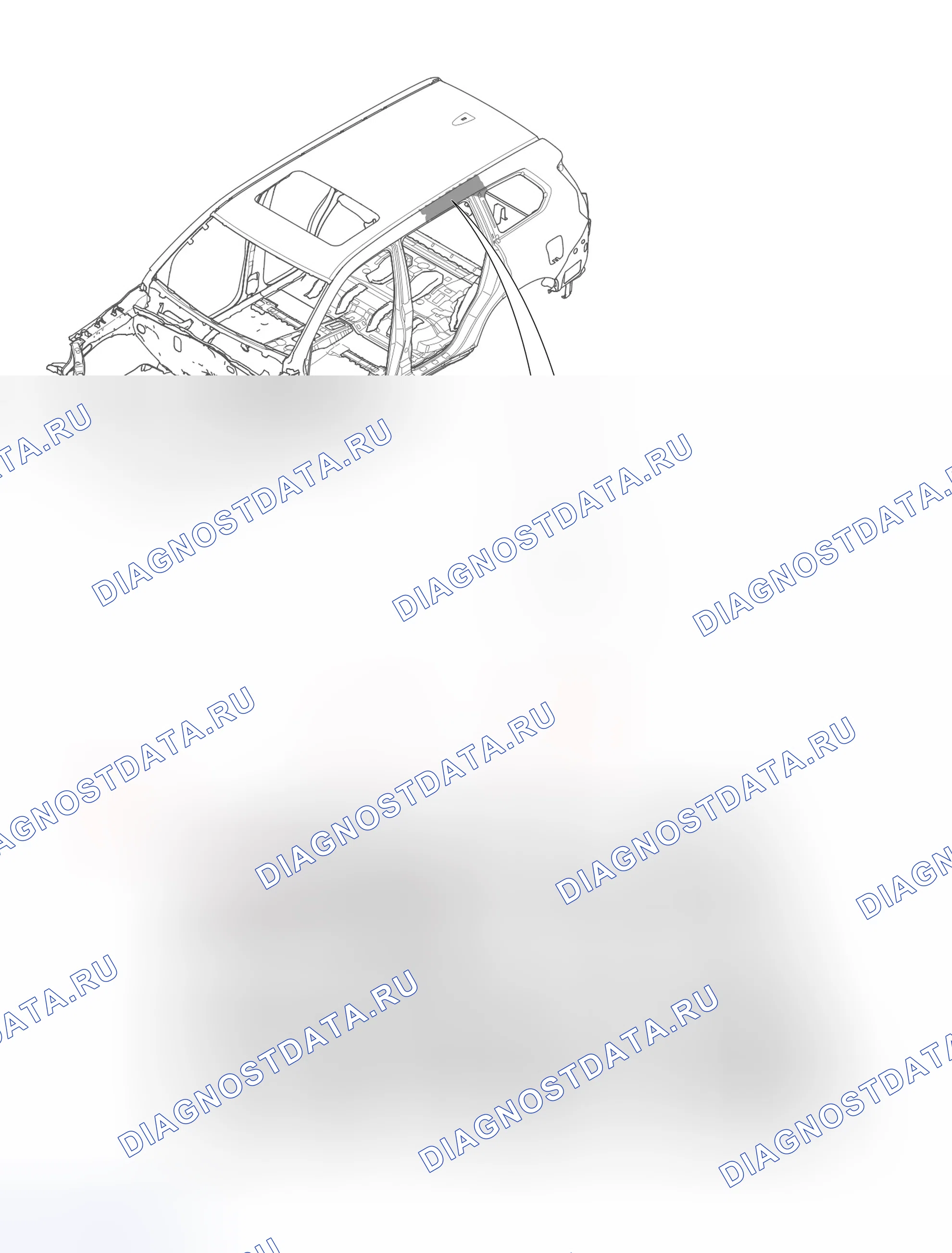 Узел внутренней панелей после верхней боковой балки — Haval H9. Haval H9 I рестайлинг