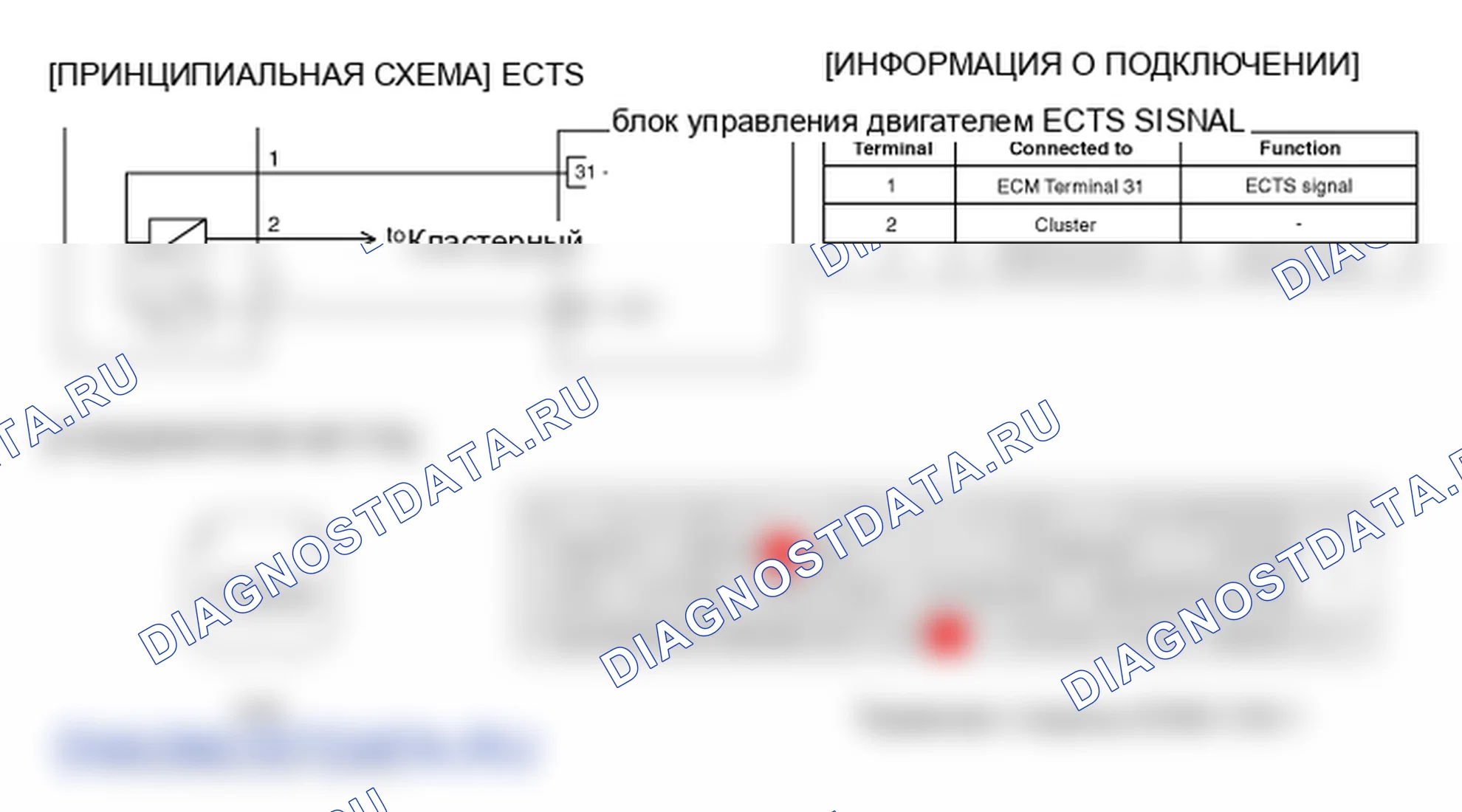 Фрагмент электросхемы: P0117. Kia Sportage KM