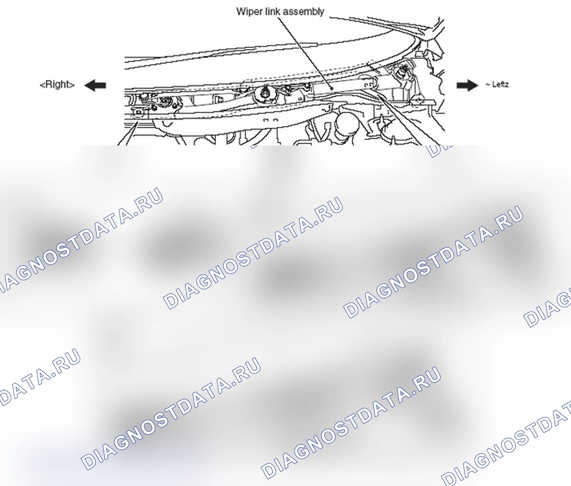 Рис. 74: <<A>> ДЕМОНТАЖ ЗВЕНА СТЕКЛООЧИСТИТЕЛЯ В СБОРЕ. Mitsubishi Lancer Ralliart X рестайлинг