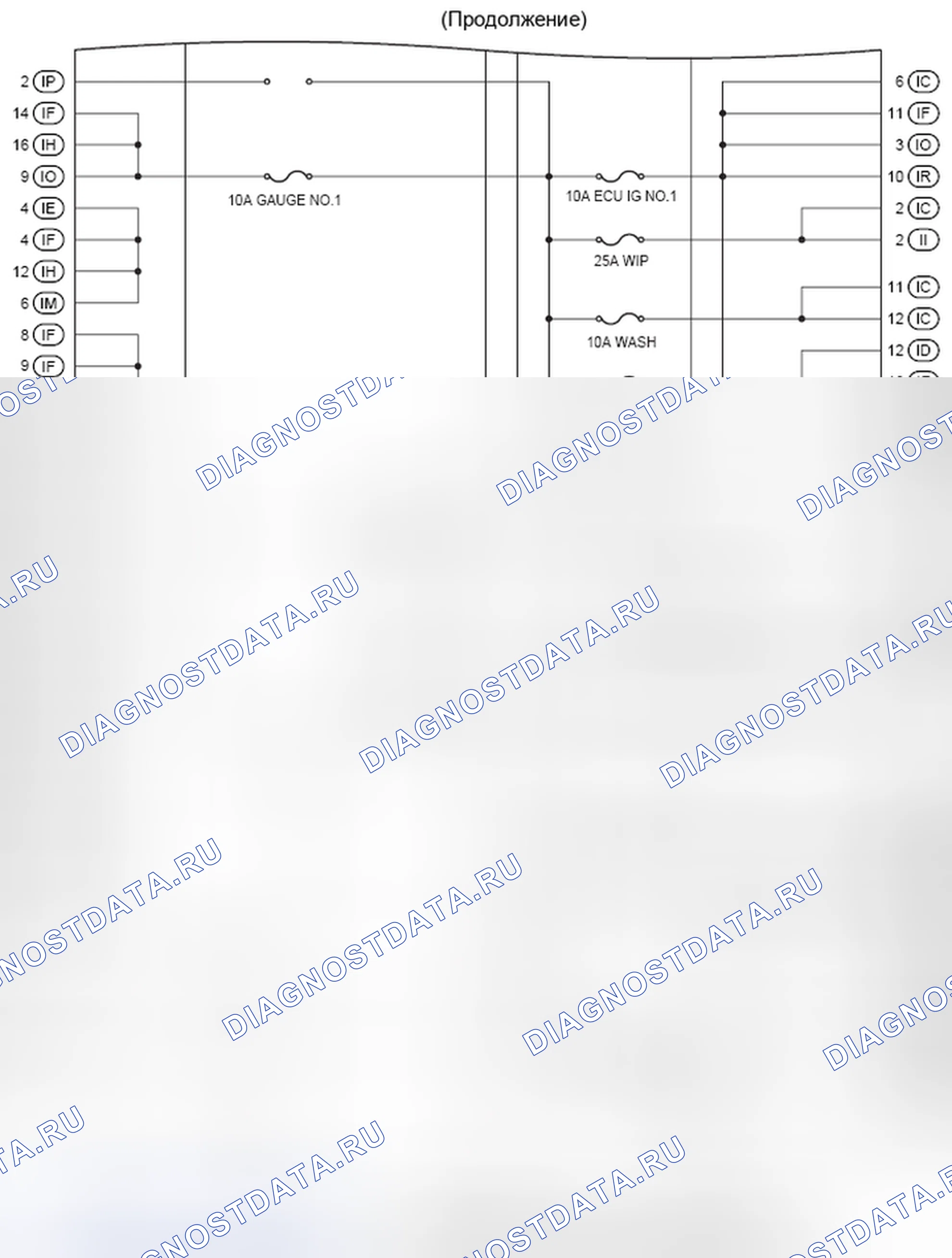 Рис. 1123: Схема внутренней цепи J / B приборной панели (2 из 3). Toyota Camry XV40 рестайлинг