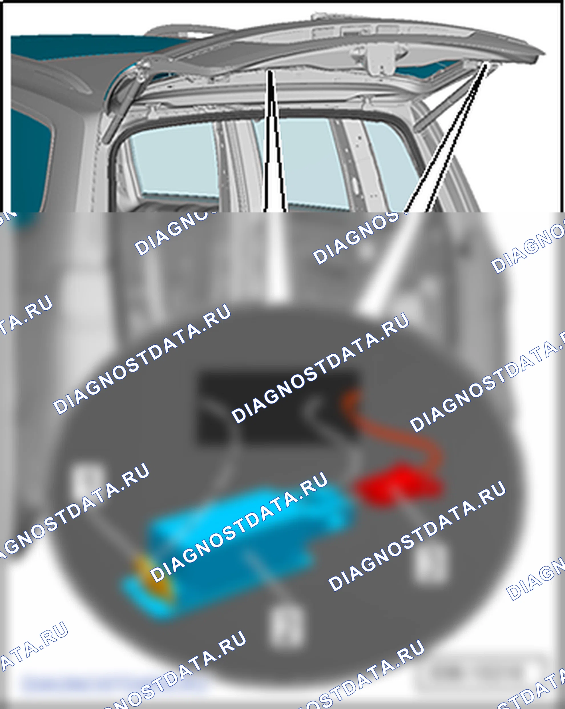 Плафоны освещения и выключатели в багажном отсеке. SEAT Alhambra Ii